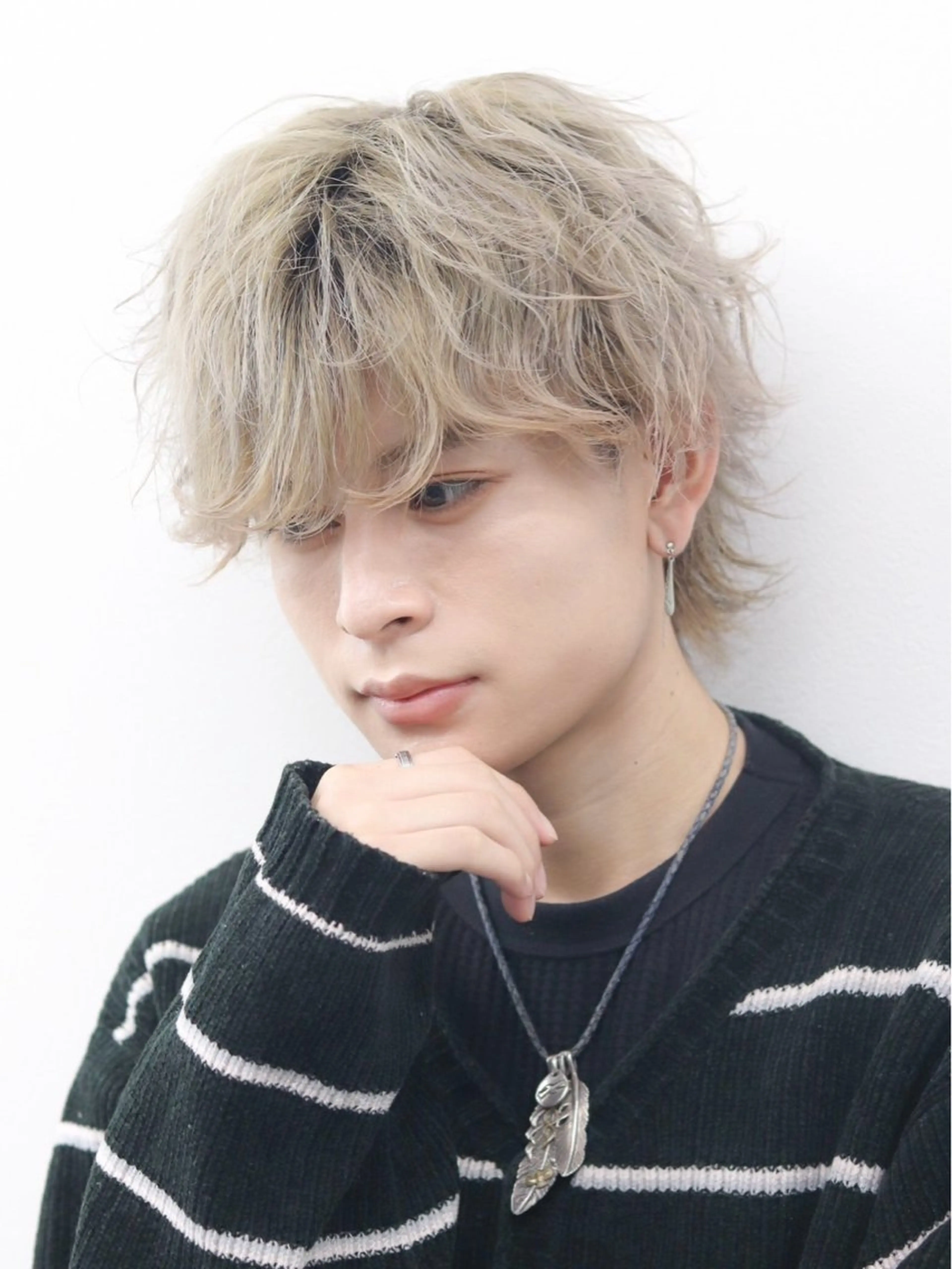 セミロング カラー パーマ ヘアアレンジ メンズ メンズ韓国風 韓国風ヘア 似合わせカット メンズ特化❤️‍🔥 RIKU❤️‍🔥のヘアスタイル