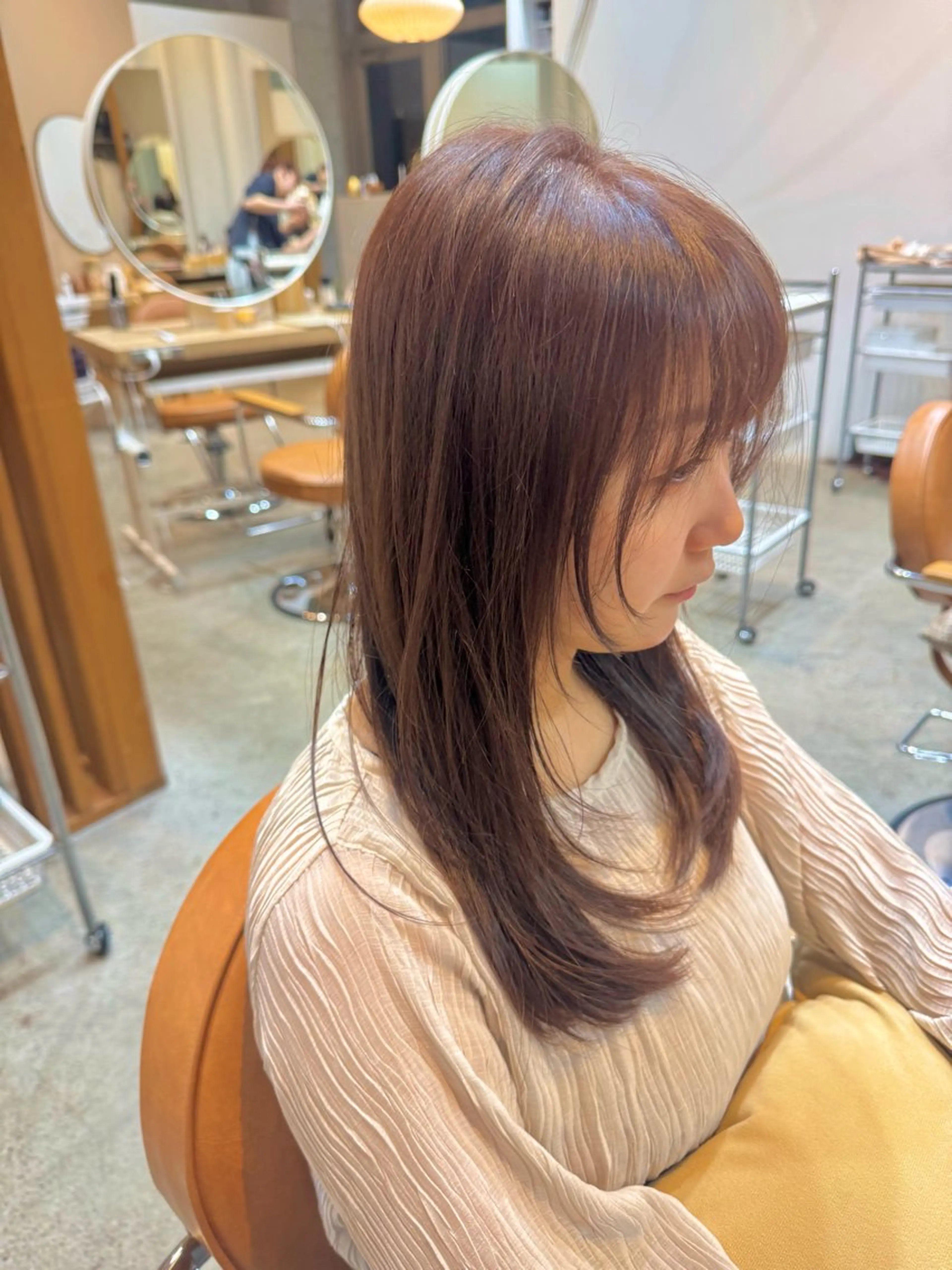 カラー ヘアカラー トリートメント ヘッドスパ ヘアセット 🫧髪質改善/Wカラ ー 暖色 🌸桜🌸のヘアスタイル