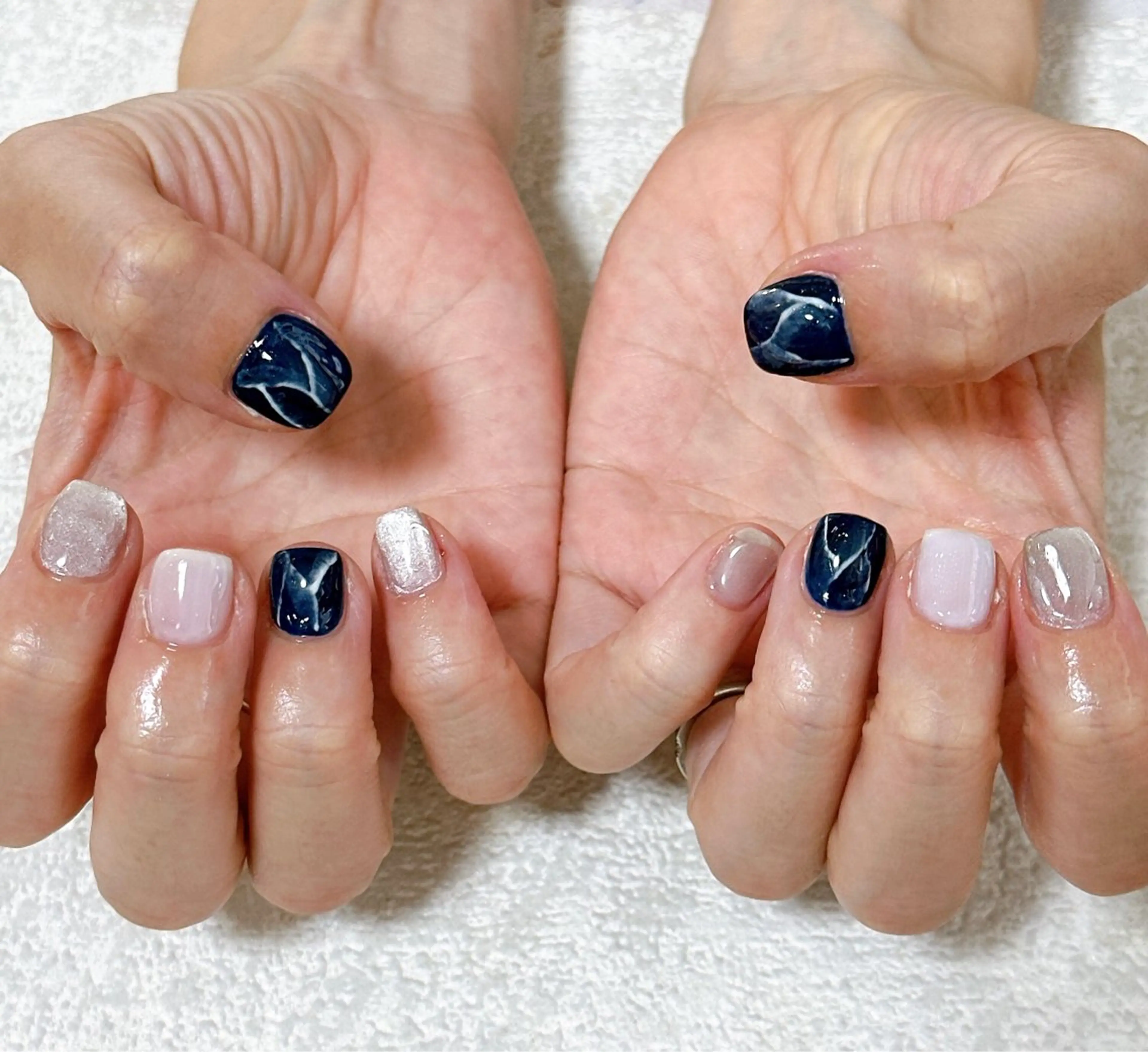 ネイル オーロラネイル フットネイル フレンチネイル ジェルネイル 韓国ネイル ハンドネイル Mogu nail 二子玉川のネイルデザイン