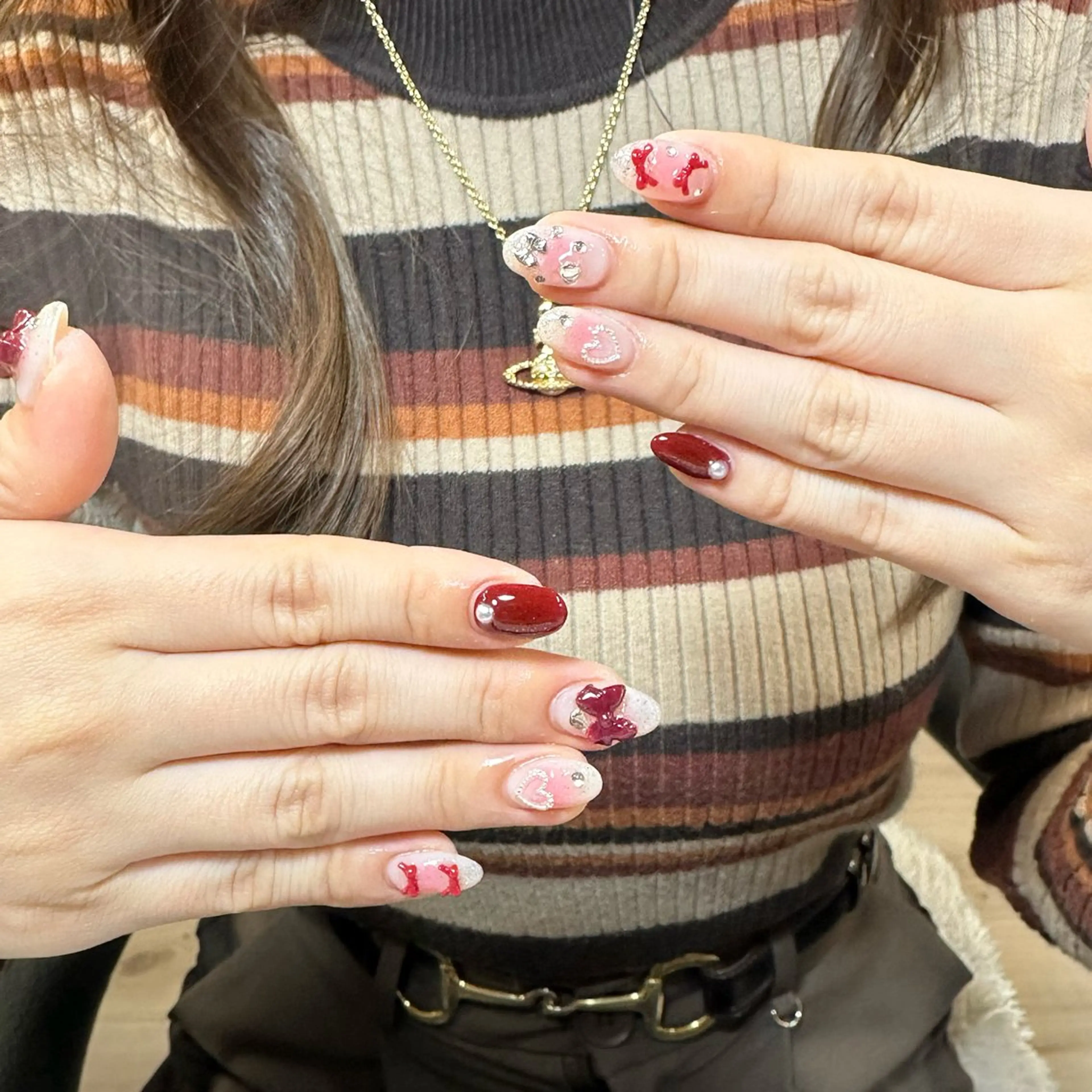 ネイル ハンドネイル 🍄Rina🍄 韓国風ネイルのネイルデザイン