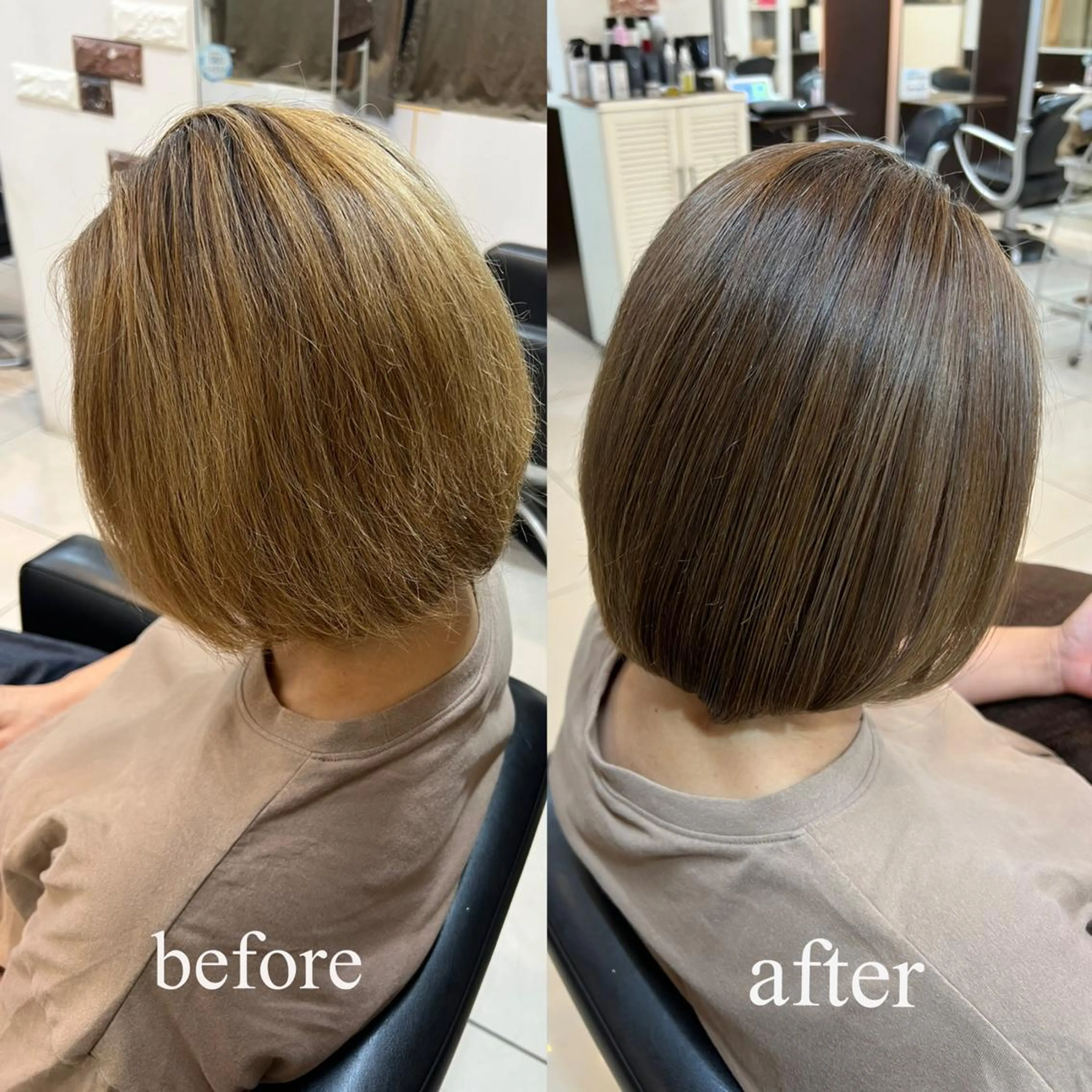 ミディアム 髪質改善 トリートメント 大人女性ぼかし メンズ強化🦙平作のヘアスタイル