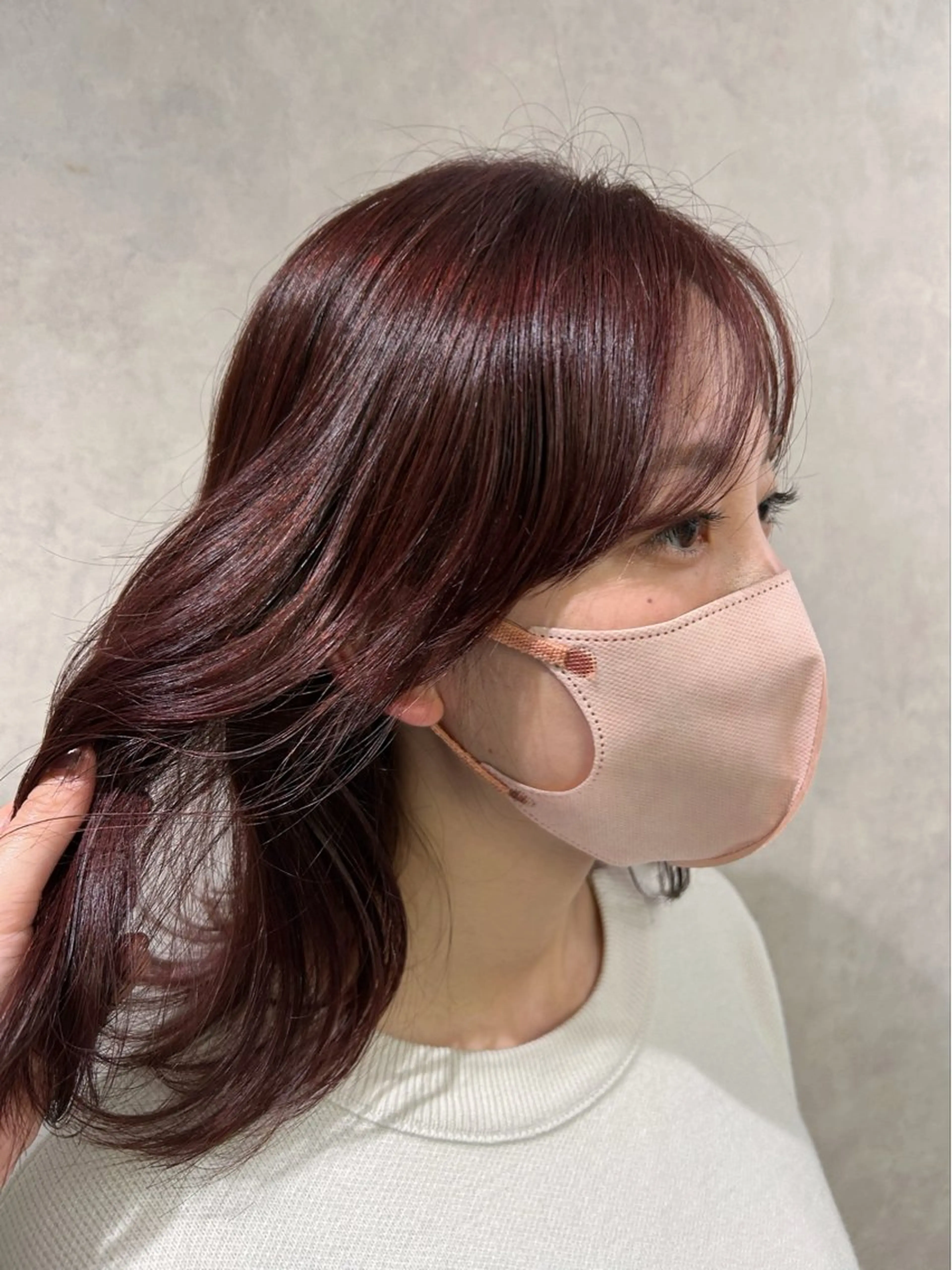 ミディアム カラー ブリーチ ブリーチなしカラー ボブ/レイヤー/ ダブルカラー/みのりのヘアスタイル