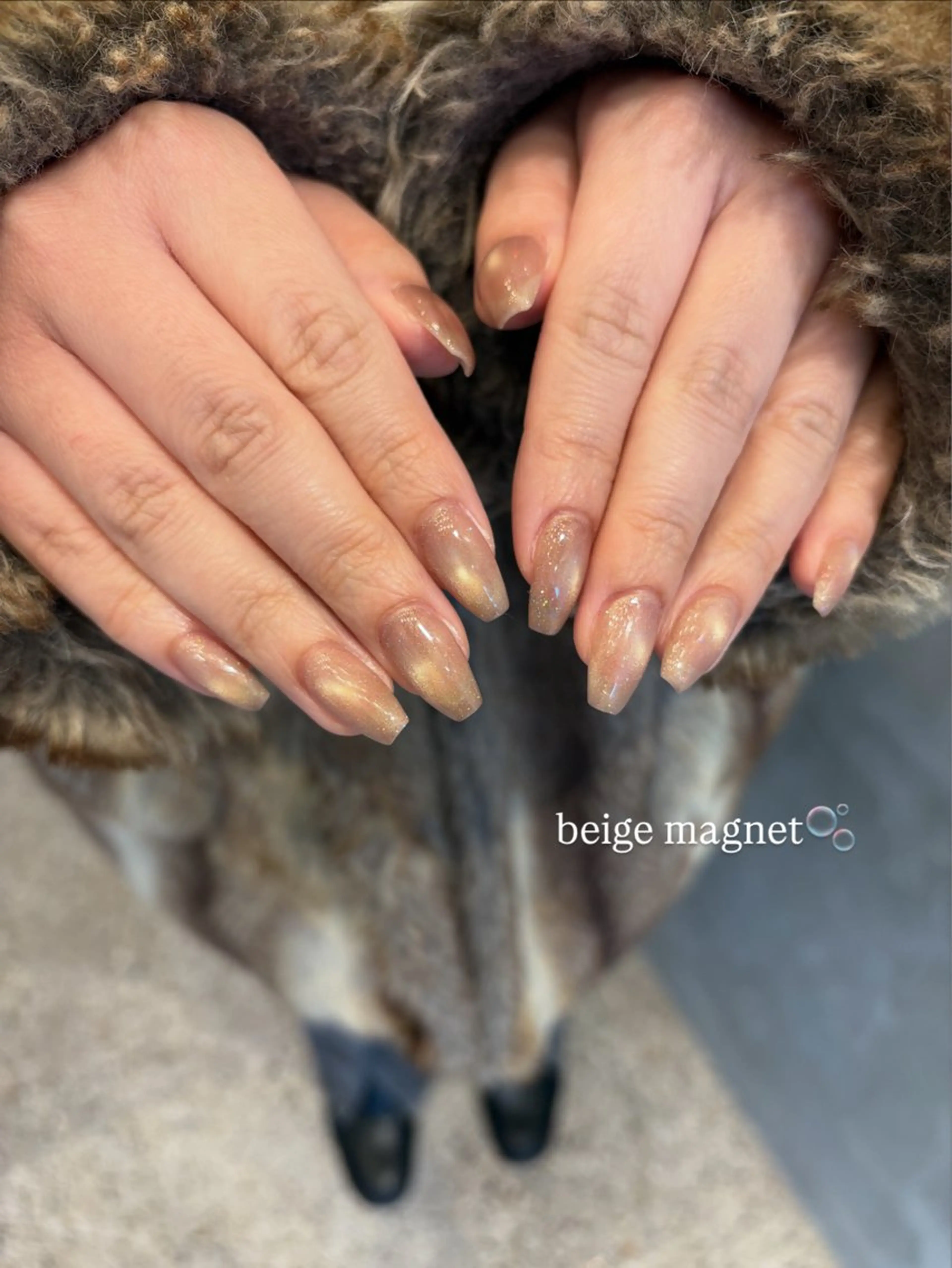 ネイル マグネットネイル マグネットワンカラー ワンカラーネイル ハンドネイル She nail studio 原宿所属・パラジェル有/ スカルプ/mahoのネイルデザイン