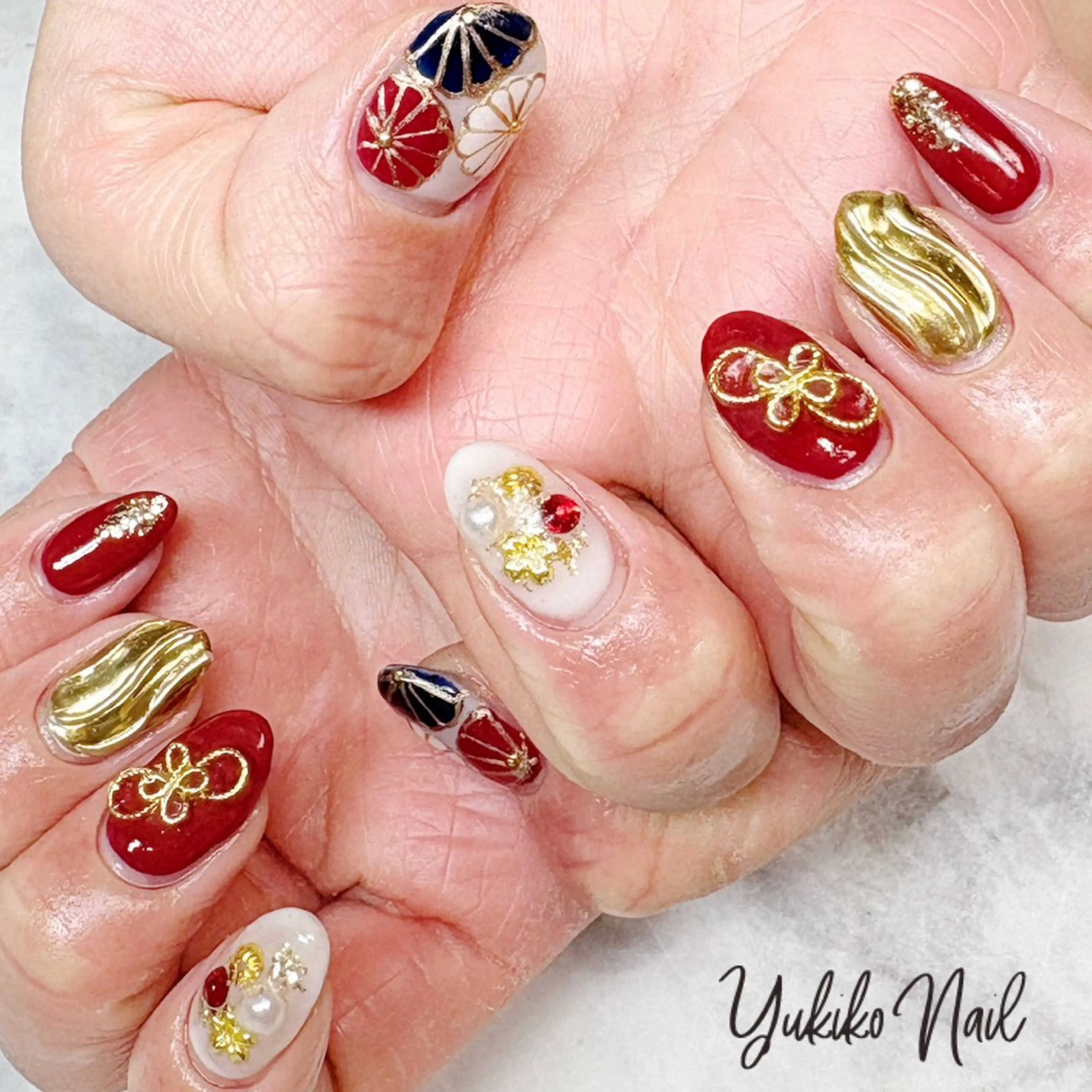 ネイル 成人式 ハンドネイル ユキコ ネイルのネイルデザイン