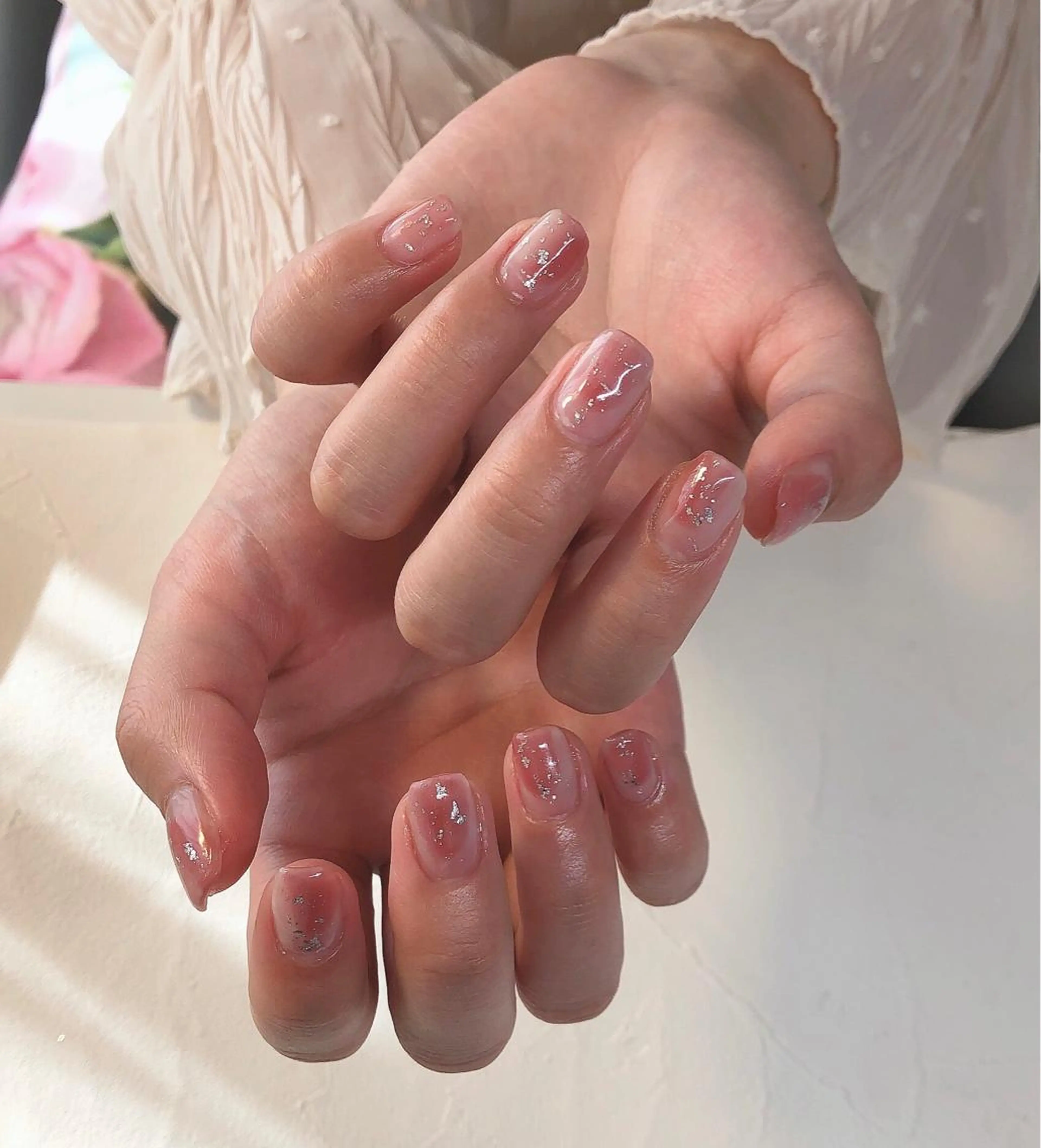 ネイル ニュアンスネイル ピンク 春ネイル ハンドネイル nails 🎀meのネイルデザイン