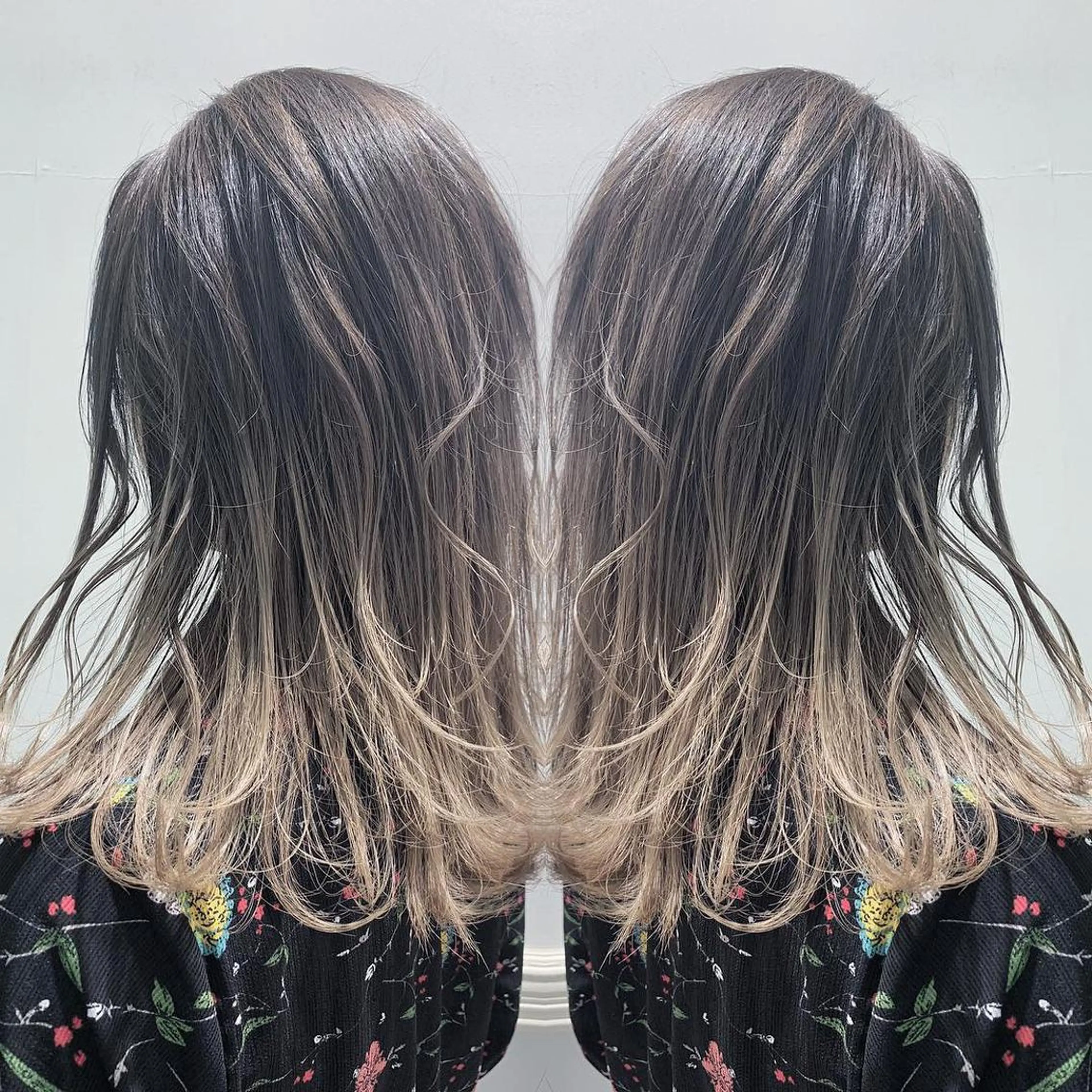 セミロング カラー バレイヤージュ レイヤーカット カット ヘアカラー N° jillva ♦️川端裕司♦️のヘアスタイル