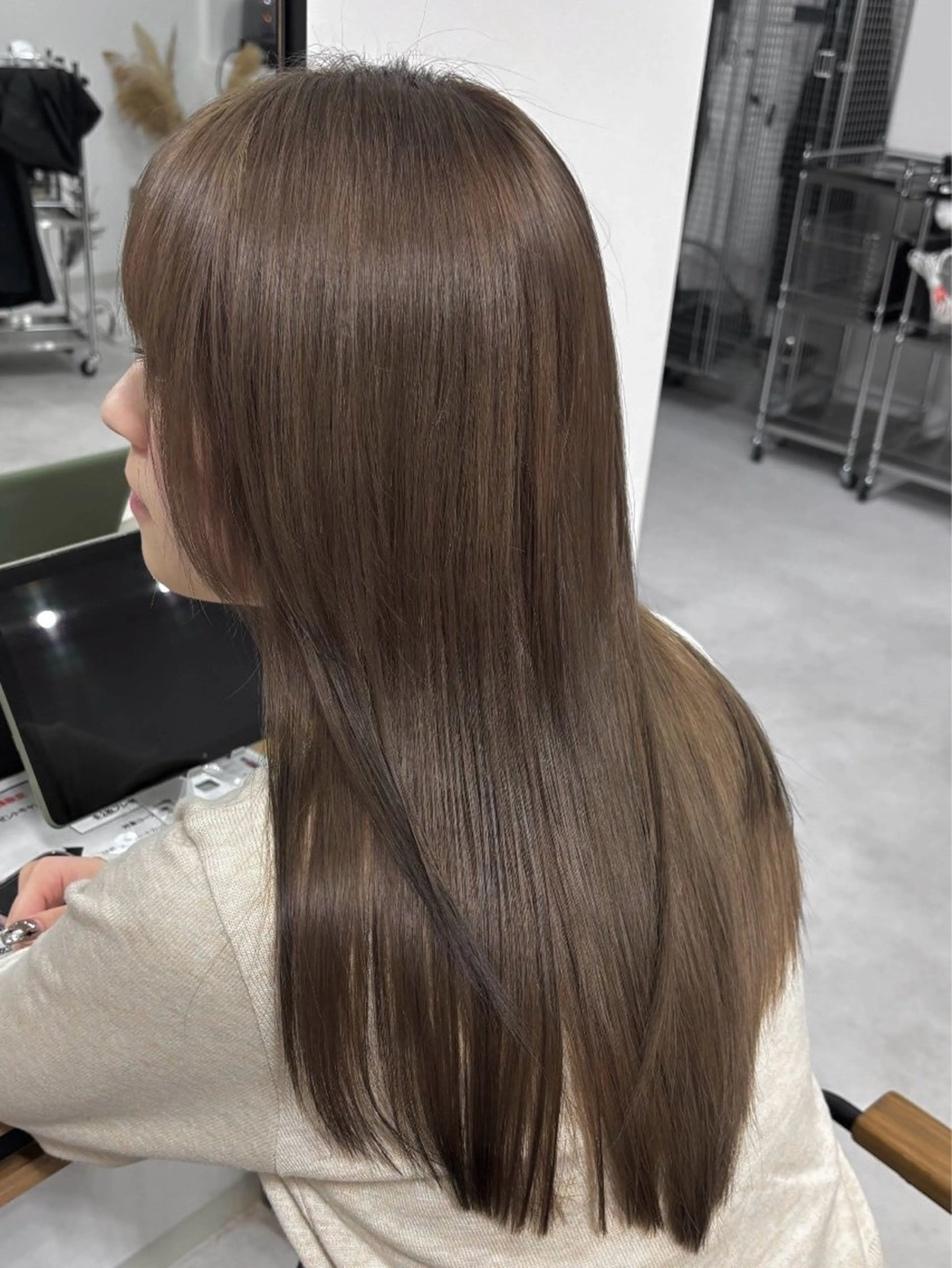 ロング ショートボブ ボブ ハイライト レイヤーカット 縮毛矯正 カット ヘアカラー SUZU/岡山/矯正 ブリーチ/レイヤーのヘアスタイル