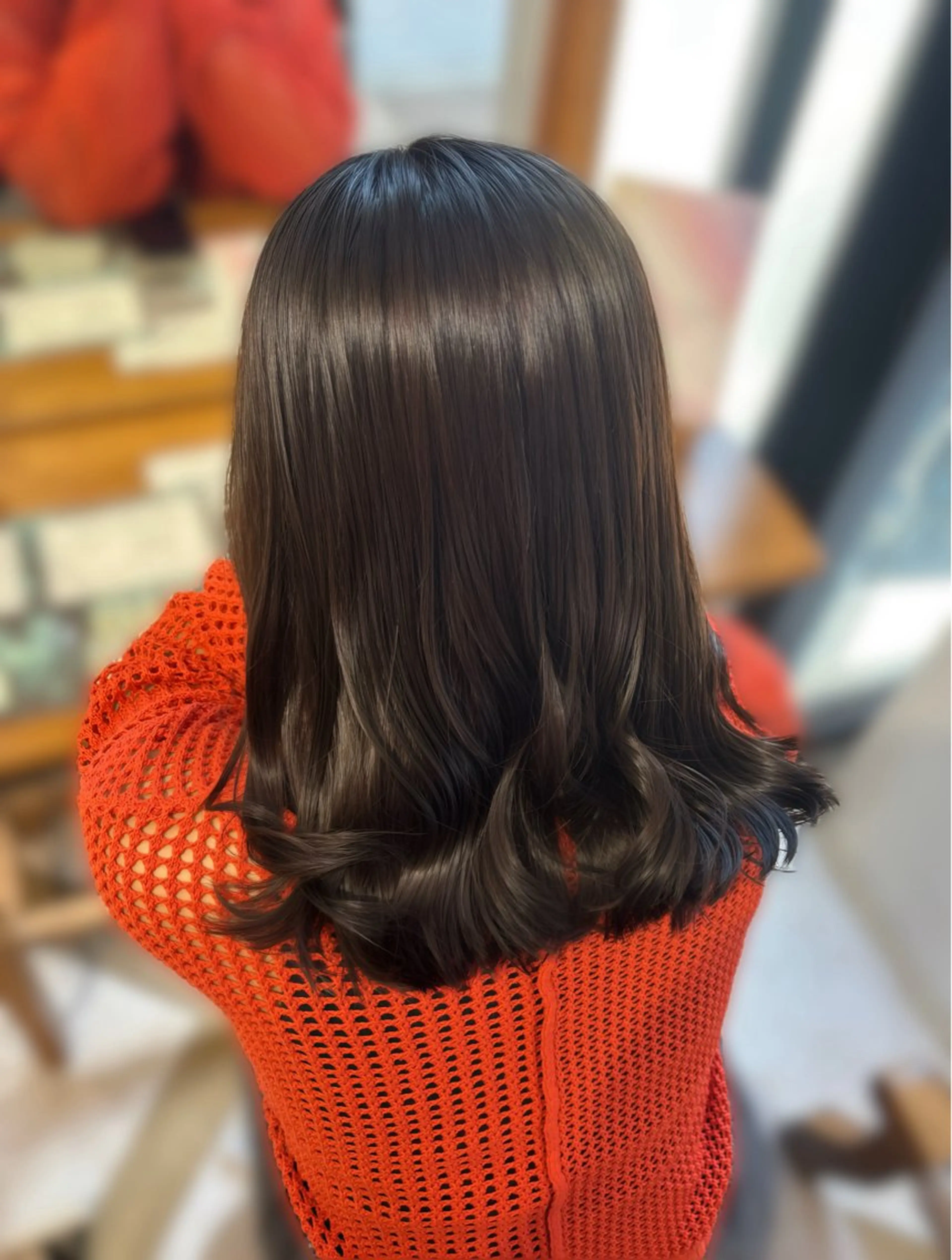 ロング カラー ブラウンカラー オリーブブラウン オリーブカラー ヘアカラー みらい🖤ブリーチ 縮毛矯正モデル募集のヘアスタイル