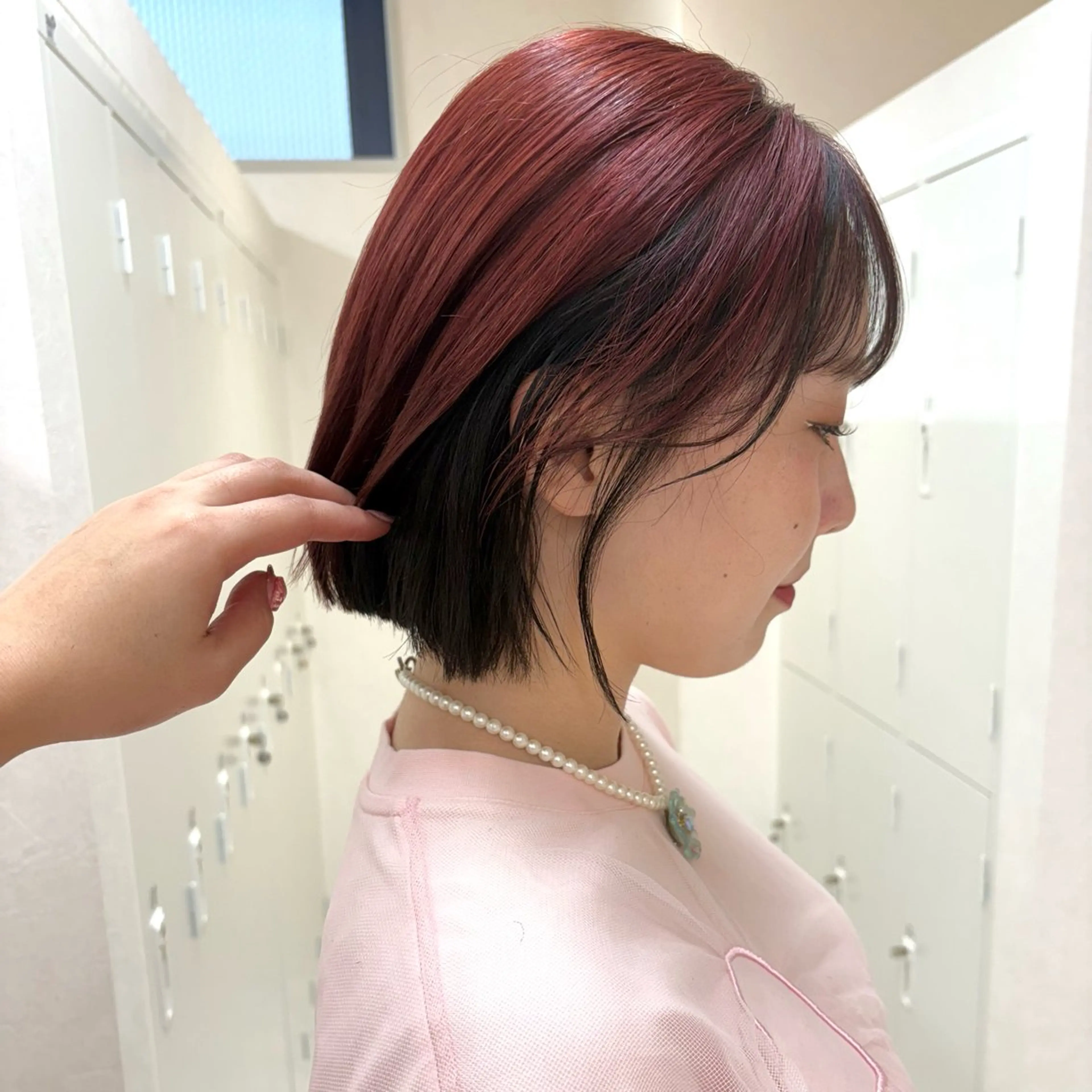 ミディアム カラー ヘアカラー トリートメント SAKURA 髪質改善/ヘアセットのヘアスタイル