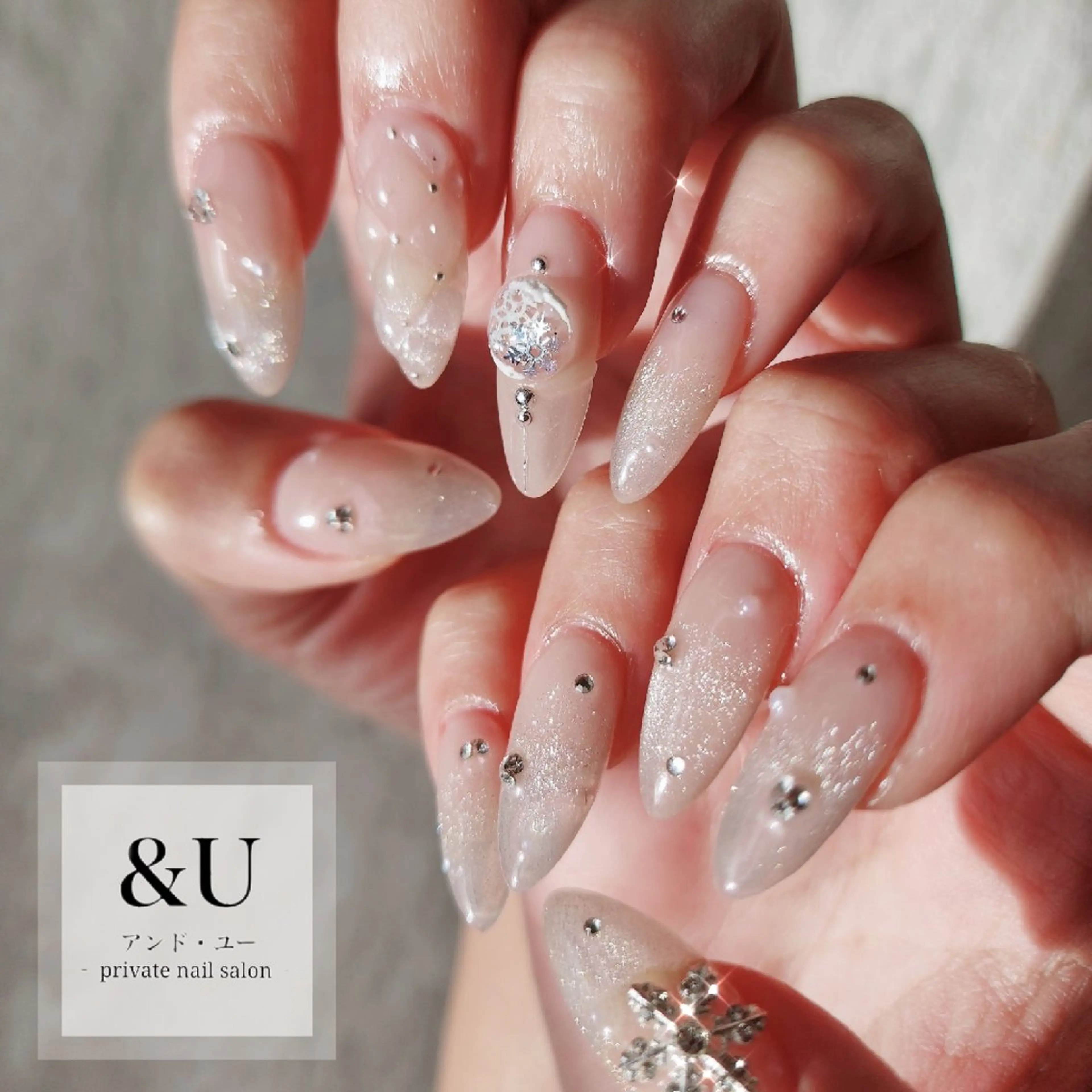 【オフ有】ハンド長さだし＋アート8～10本（片手4～5本ずつ）の写真