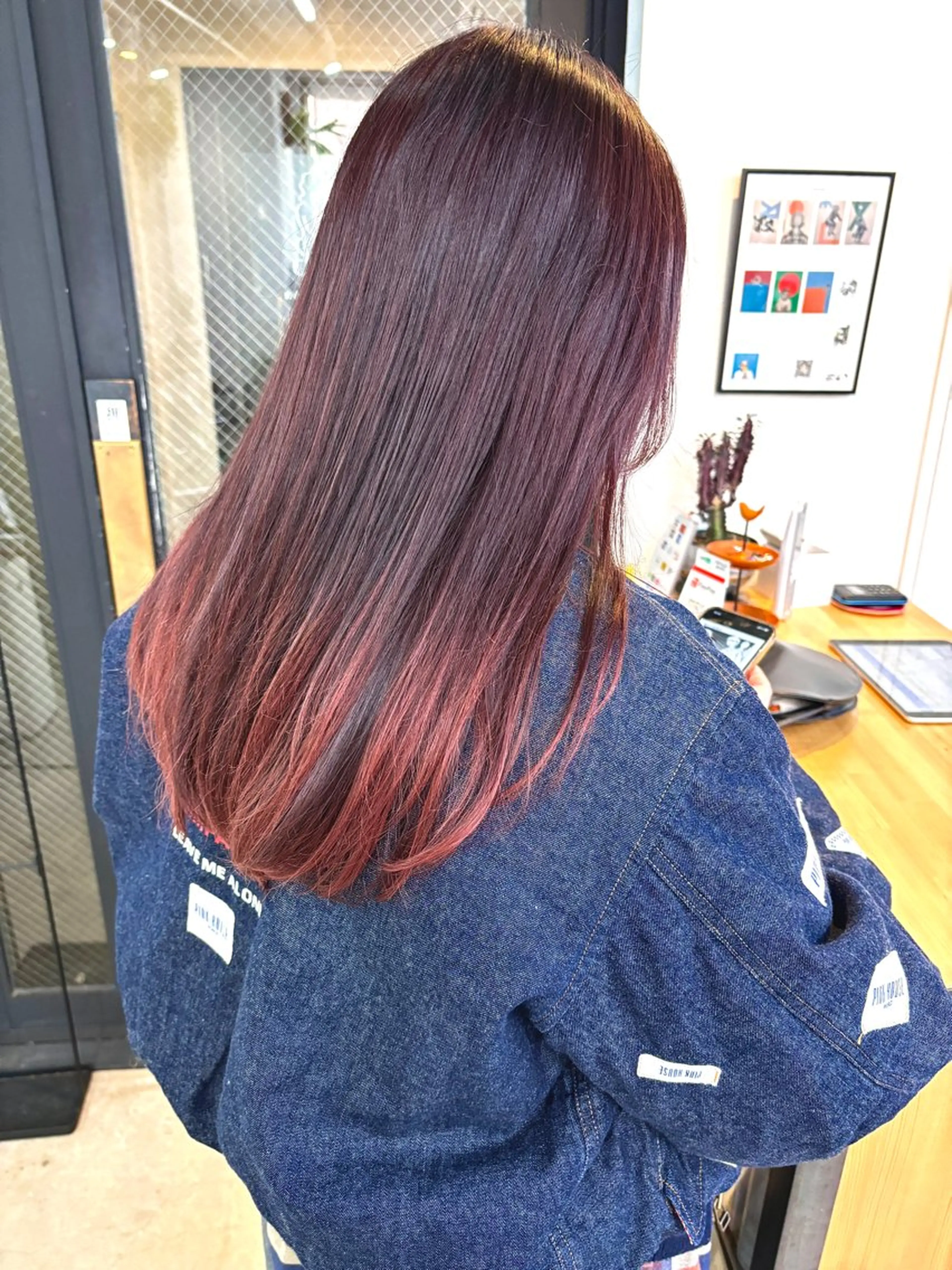 ロング カラー ブリーチ ブラウンカラー カシス 透明感カラー ラベンダーカラー 暖色カラー/天神/ ヘイマサクラのヘアスタイル