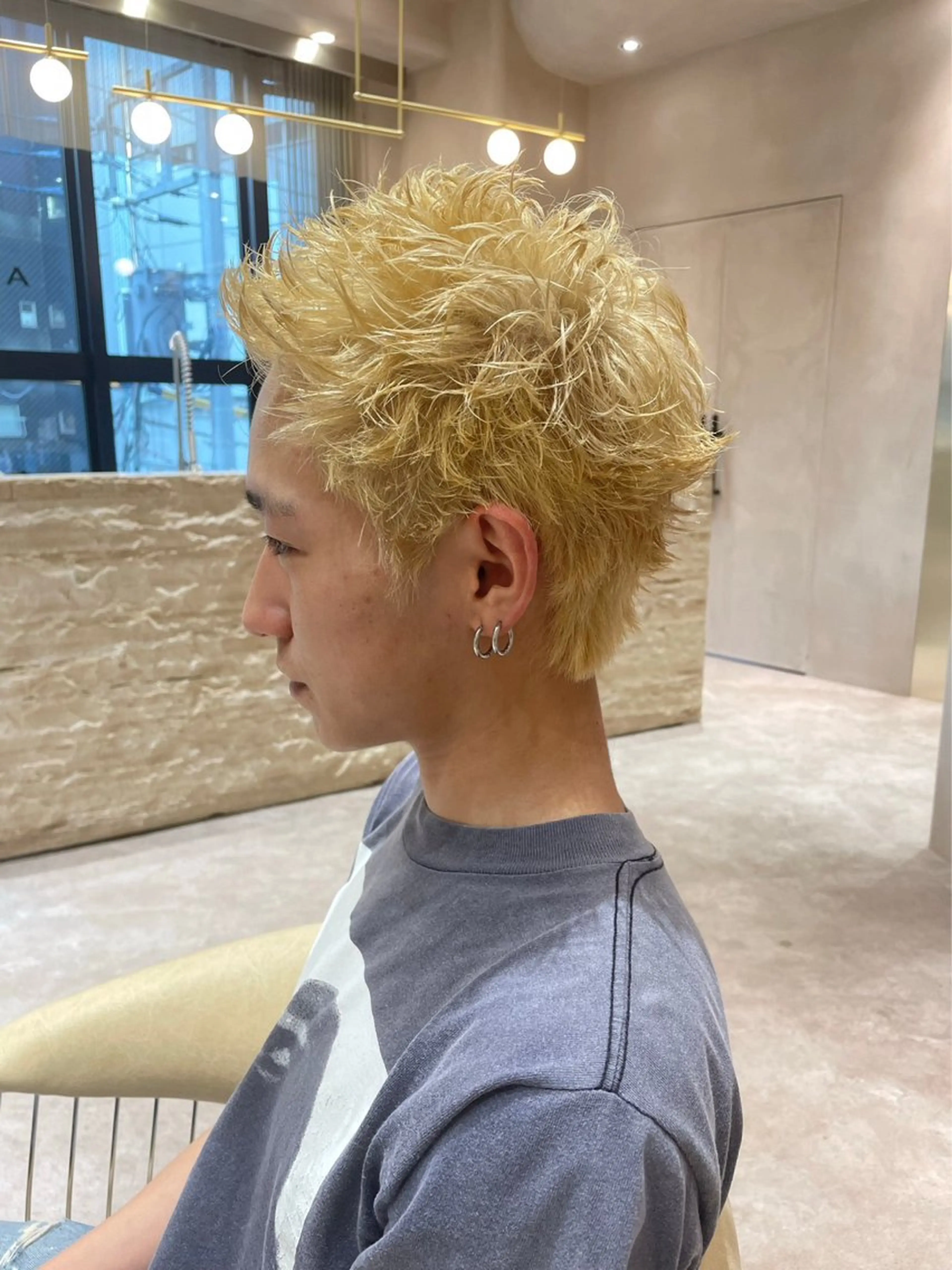 ショート カラー メンズ ヘアカラー heavenly by HAVANA新宿所属・メンズショート/ピン パーマ/新宿/フウガのヘアスタイル