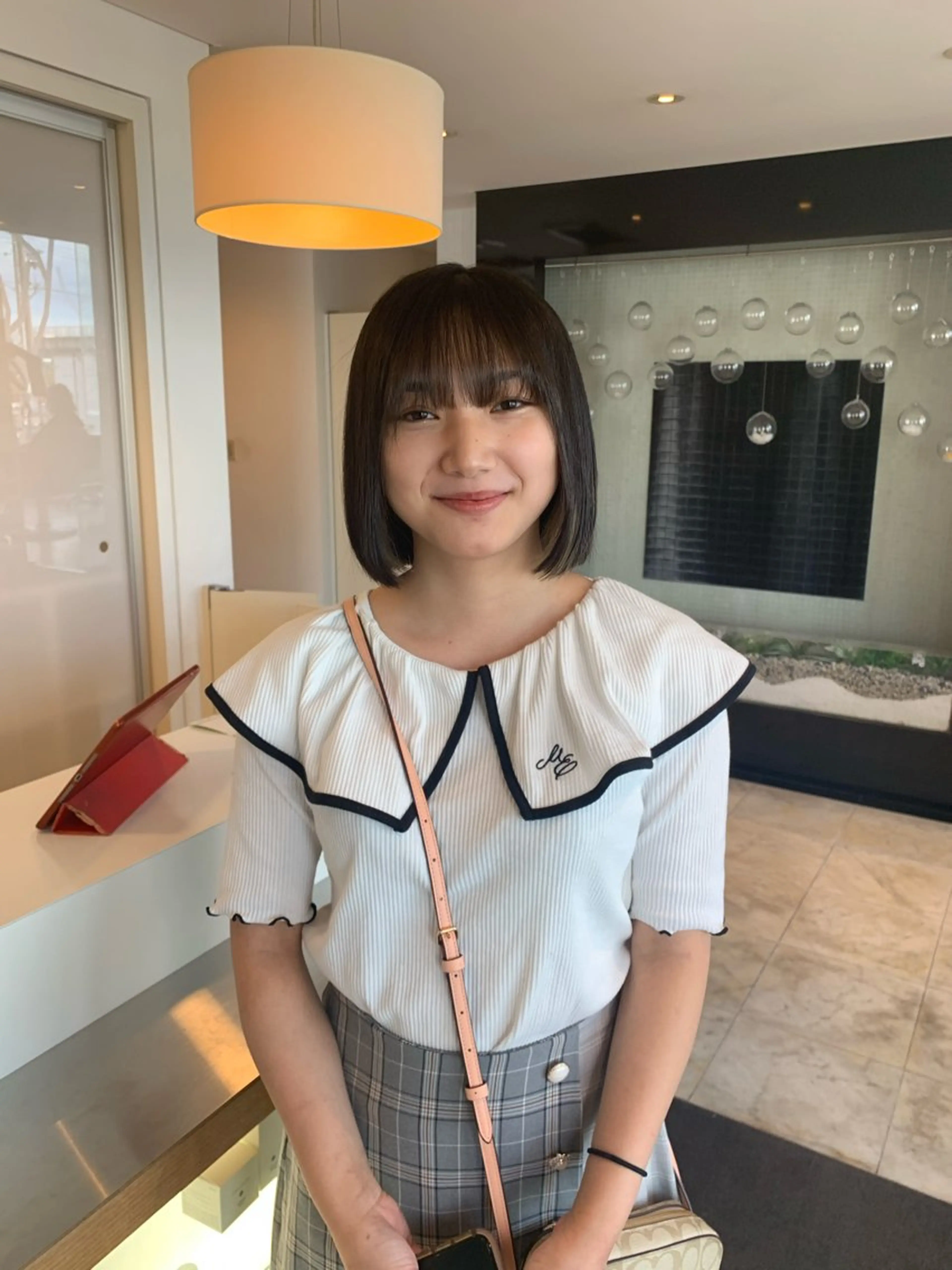 ショート 顔周りカット 小顔カット 名竹聖治/透明感 カラー/縮毛矯正のヘアスタイル