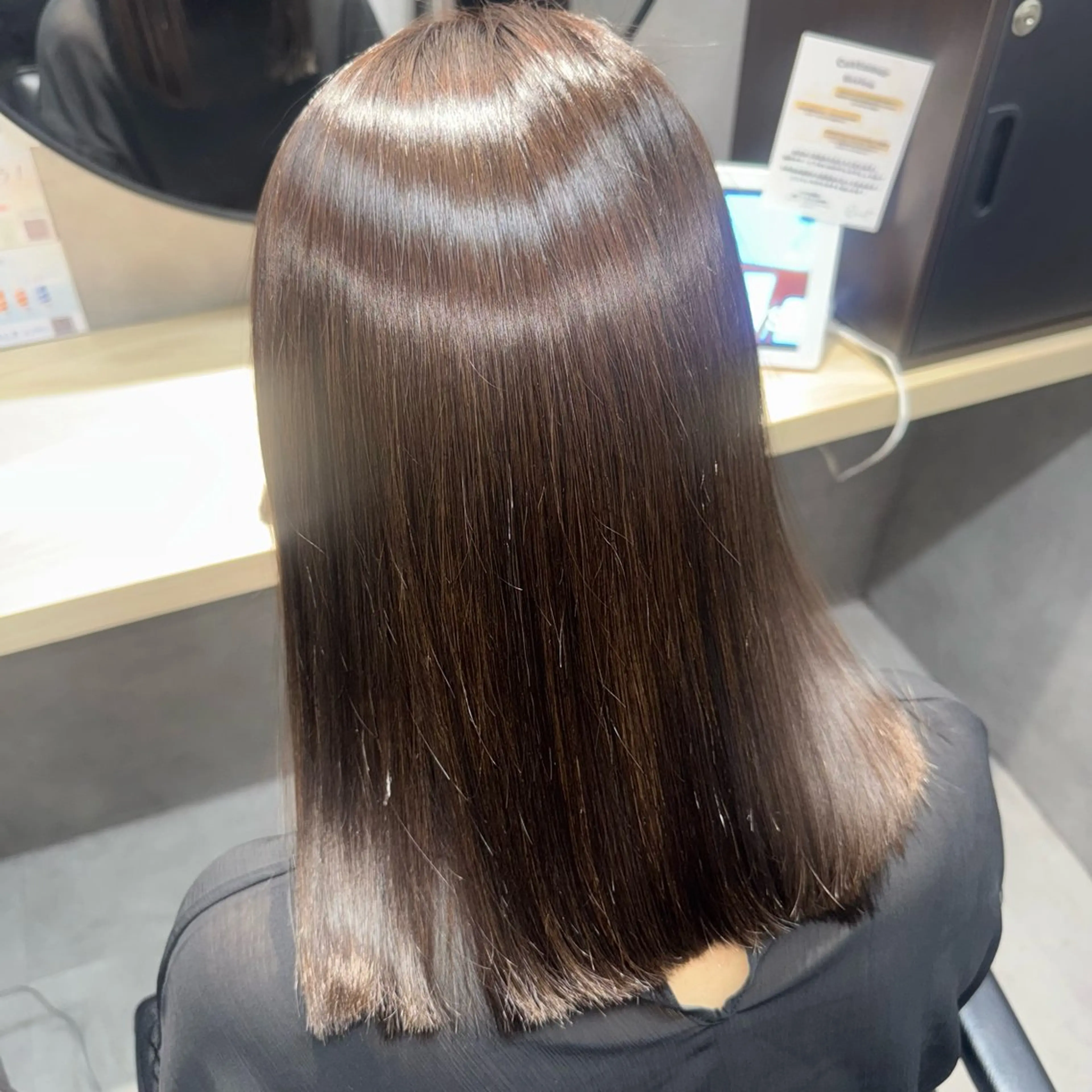 ミディアム 縮毛矯正 トリートメント 【似合わせカラー・ 髪質改善】松崎萌香のヘアスタイル