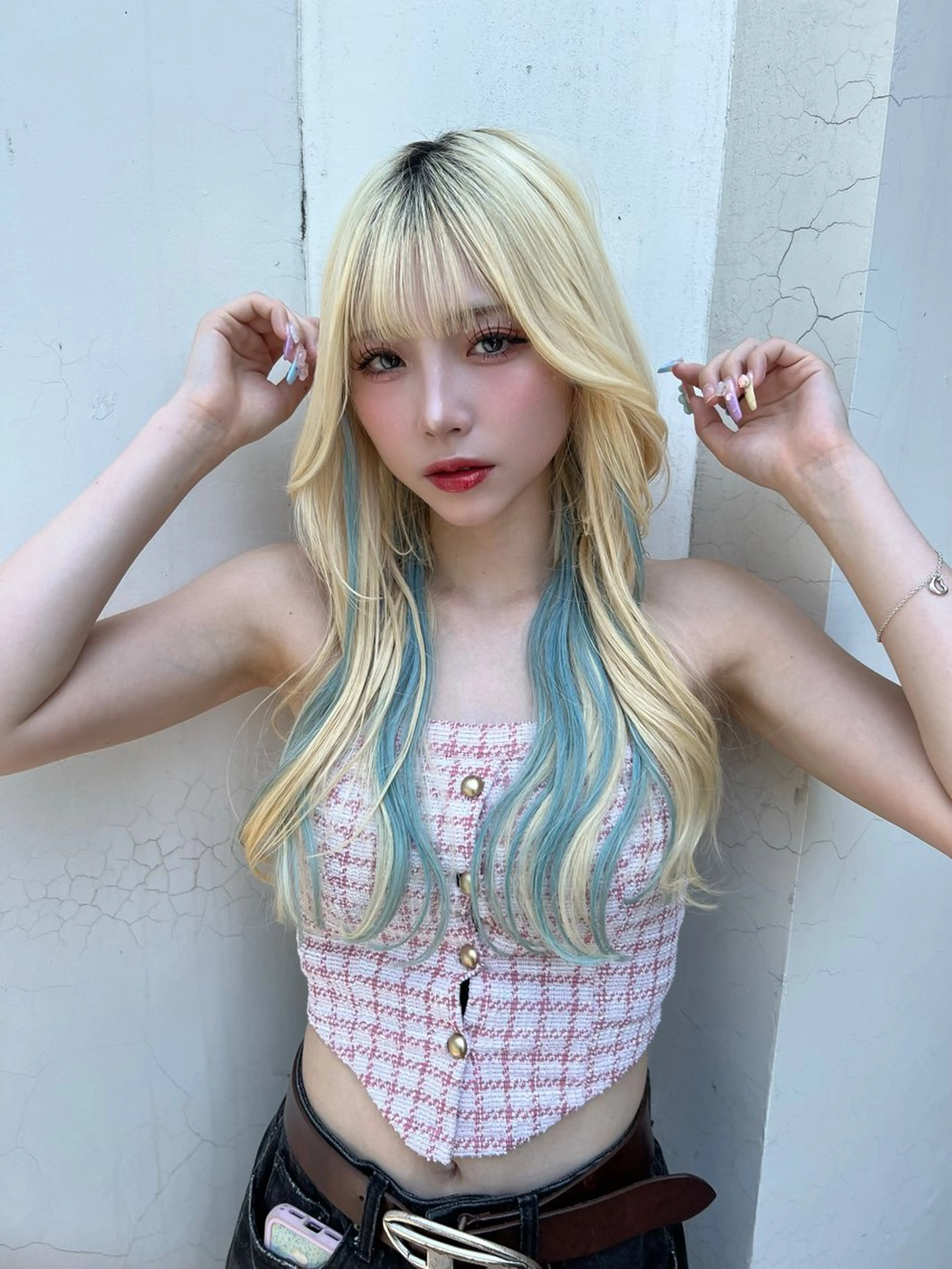 ロング カラー カット ヘアカラー トリートメント belle   表参道　terrace所属・抜きっぱなしブロンド /ハイトーン/カナタのヘアスタイル