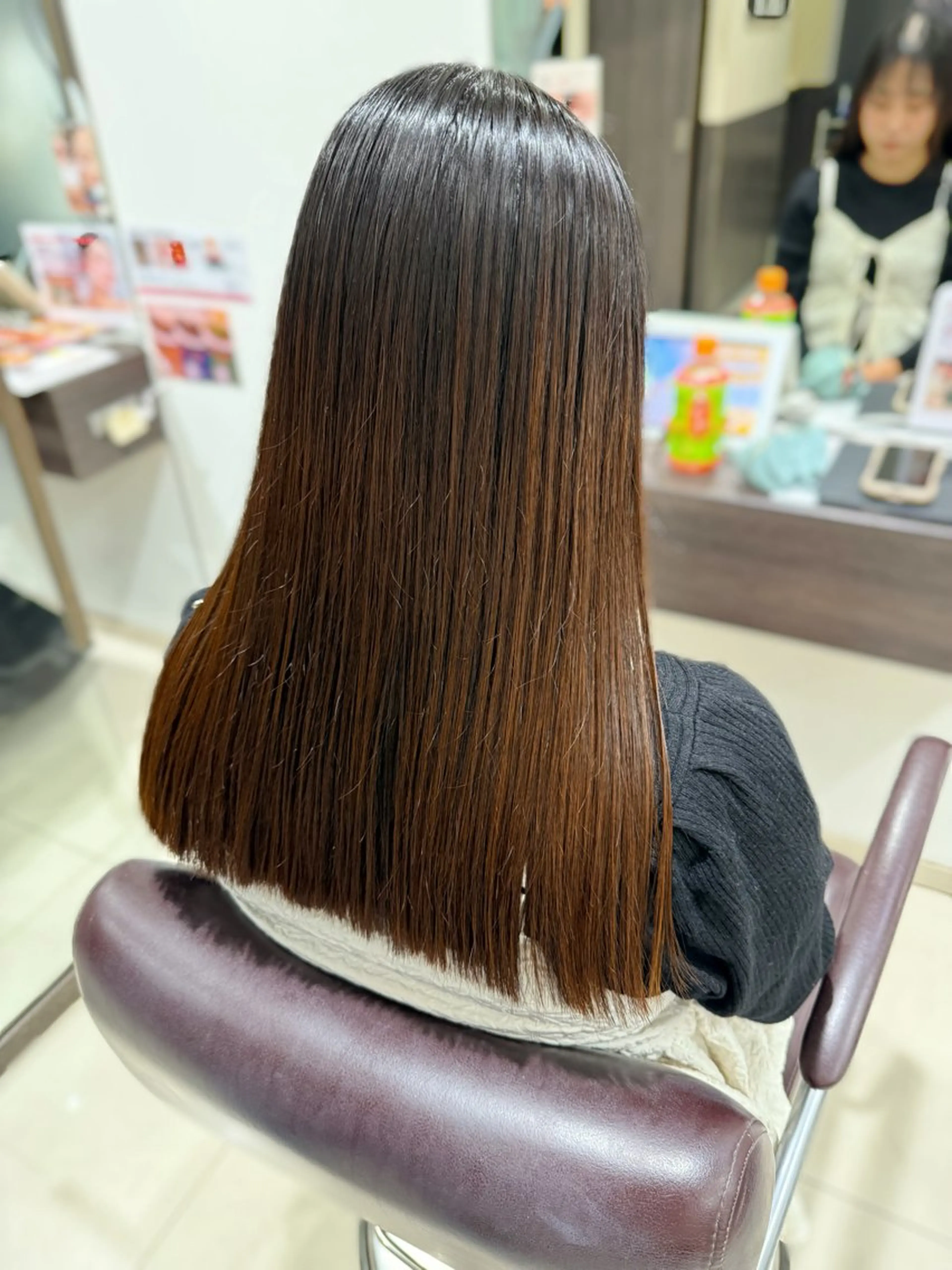 ロング パーマ 縮毛矯正 カット 縮毛矯正 艶カラー/縮毛矯正/ ブリーチカラー/みなのヘアスタイル