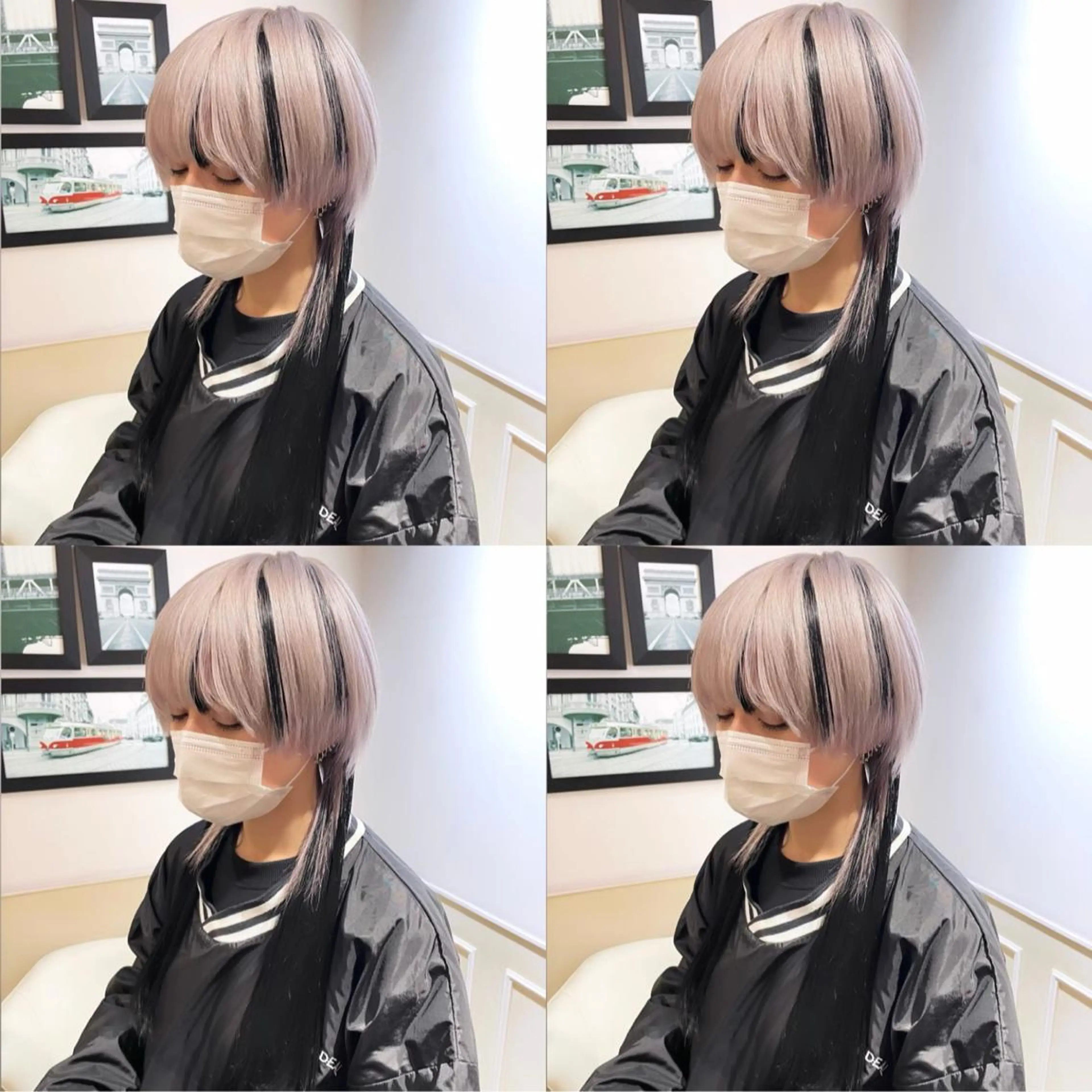 ミディアム カラー シールエクステ ダブルカラー エクステ ウルフカット 🌟トップデザイナー 高橋🌟のヘアスタイル