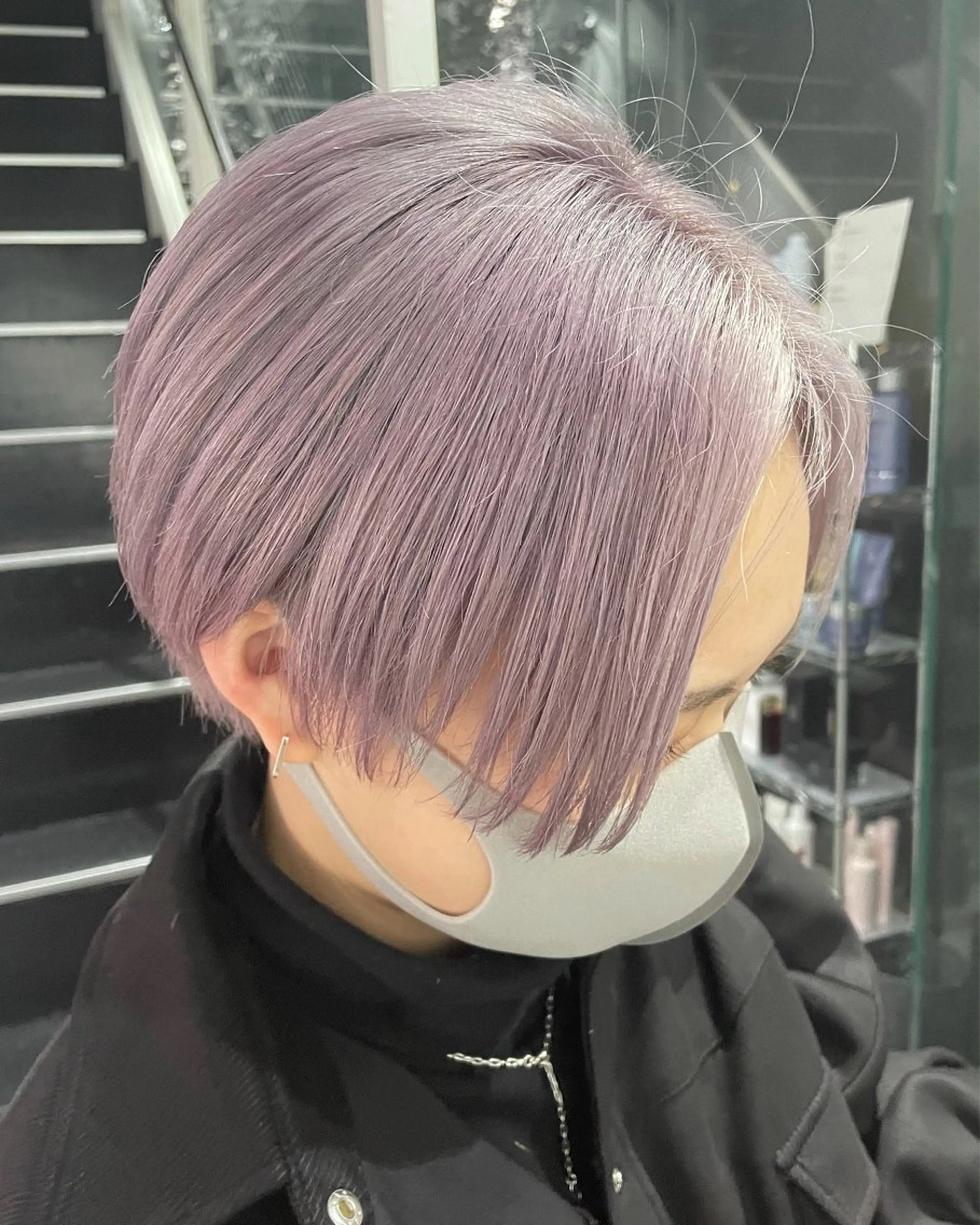 ショート カラー ラベンダーカラー ショートヘア カット ヘアカラー トリートメント CHERIEブリーチ ダブルカラー　天神のヘアスタイル