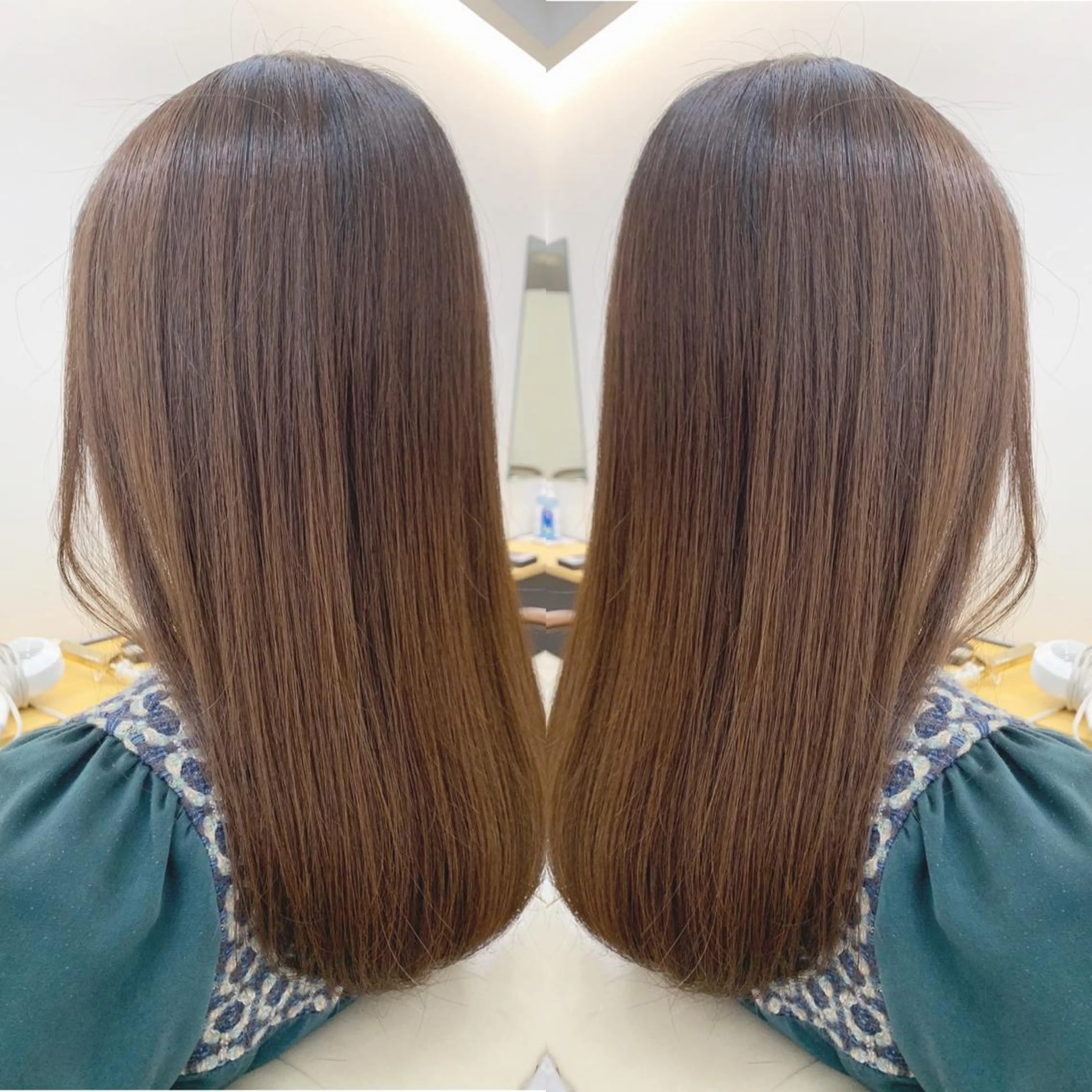 セミロング 髪質改善 縮毛矯正 カット ヘアカラー 縮毛矯正 トリートメント H所属・H (エイチ) 烏丸御池店のヘアスタイル