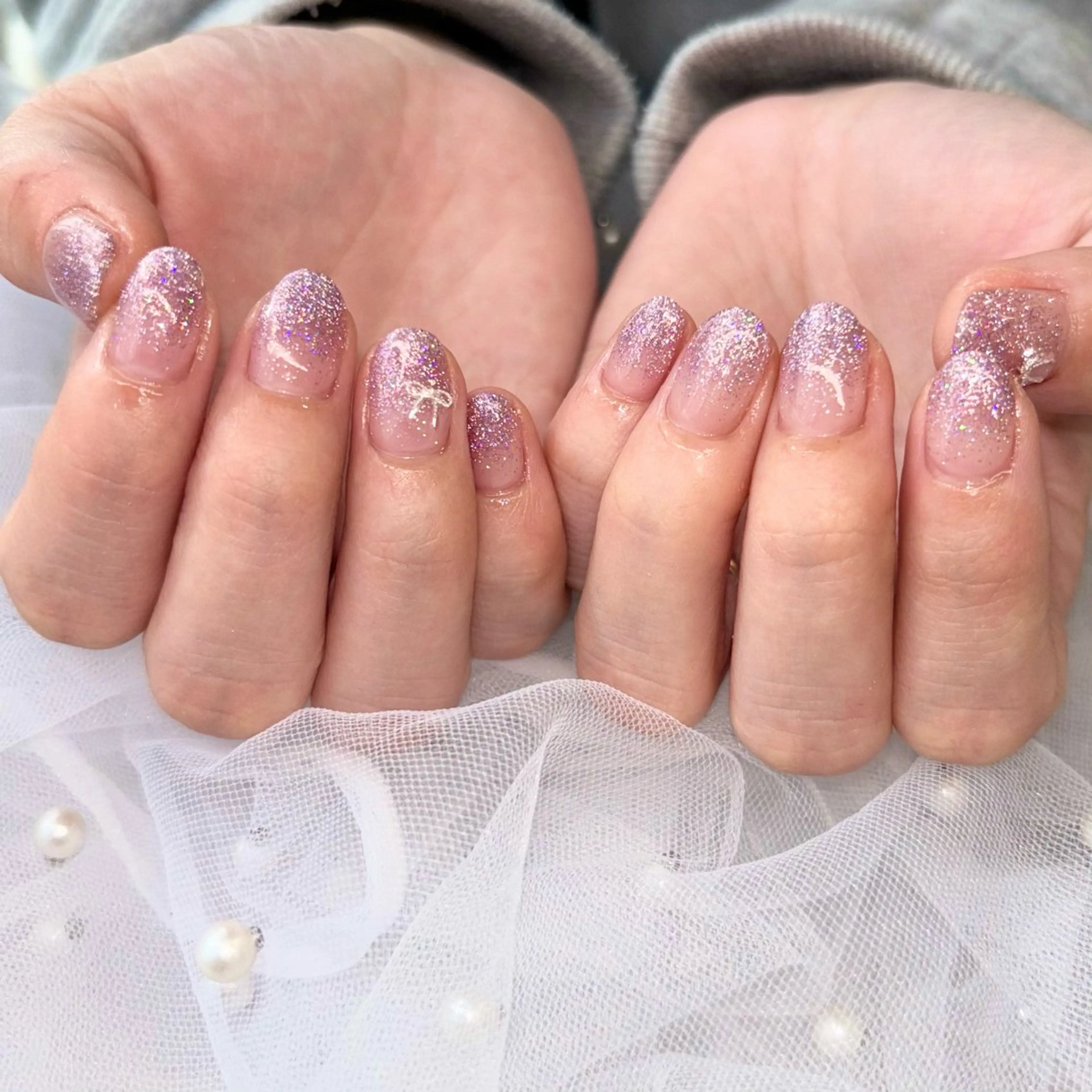 ネイル ピンク パープル ハンドネイル 荒巻 めいのネイルデザイン