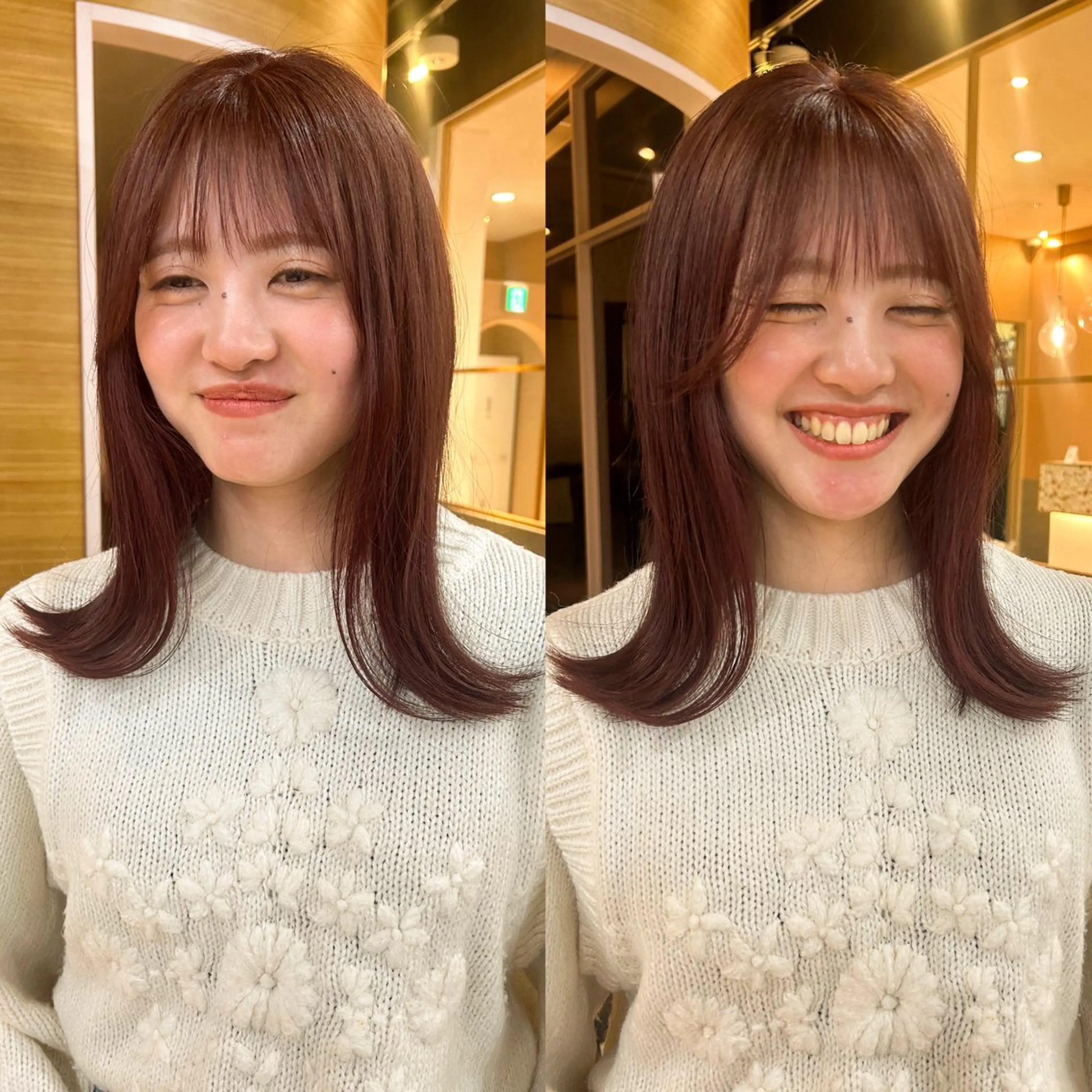 ミディアム カラー このか/似合わせ/ 透明感/ダブルカラーのヘアスタイル