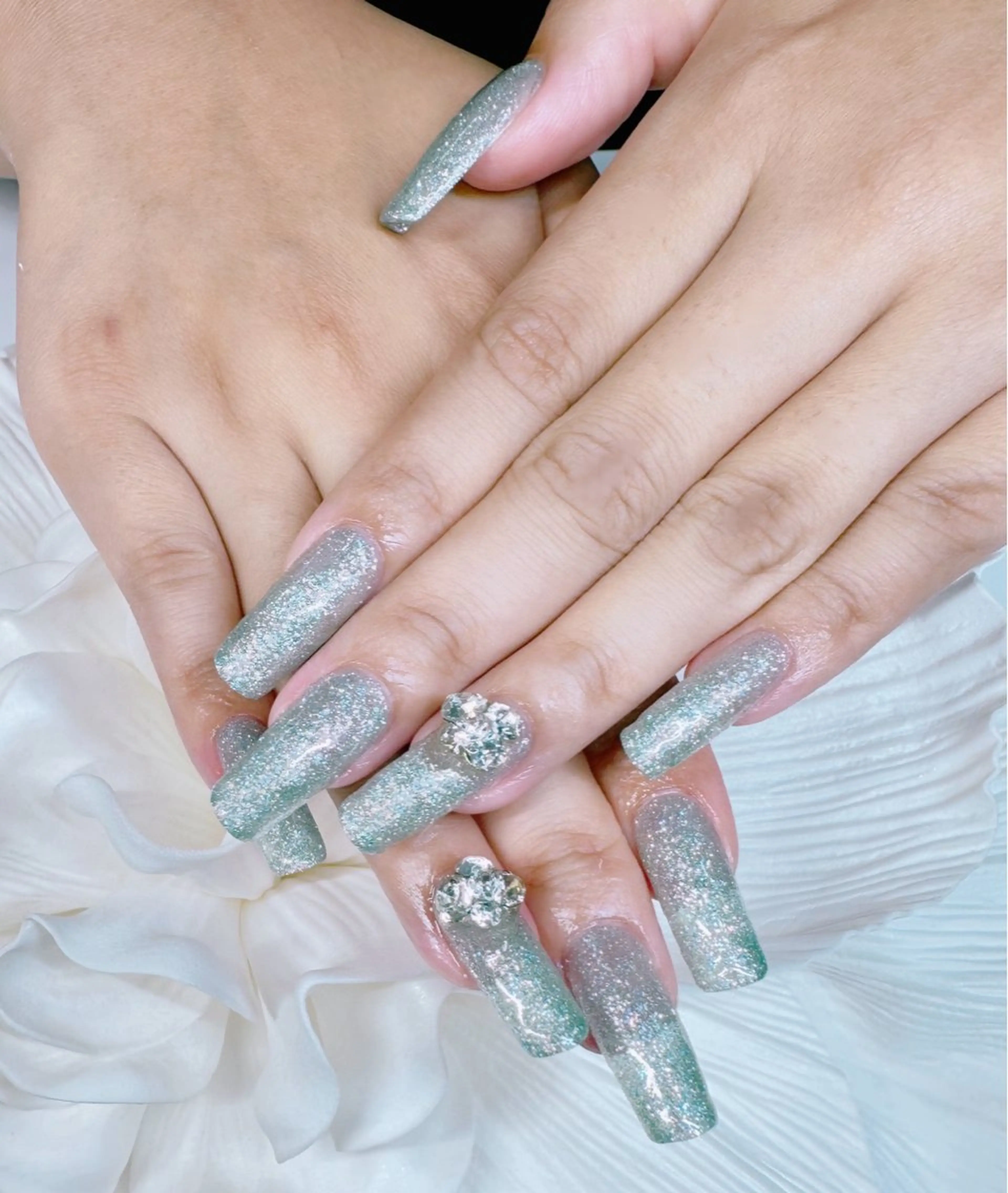 ネイル 長さ出し フラッシュネイル キラリネイル 本厚木のネイルデザイン