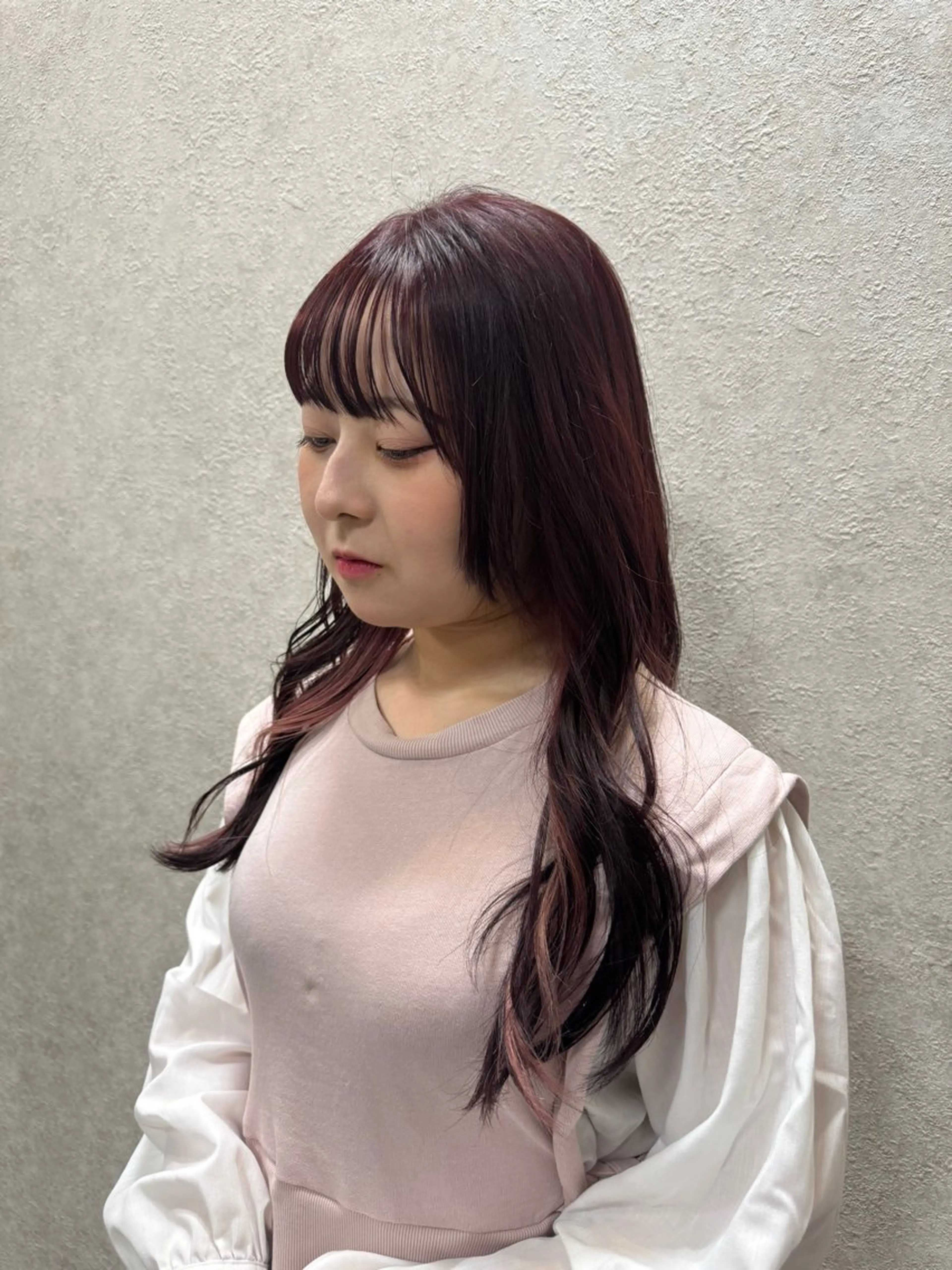 ロング カラー ブリーチ ブリーチなしカラー 笠原 凪のヘアスタイル