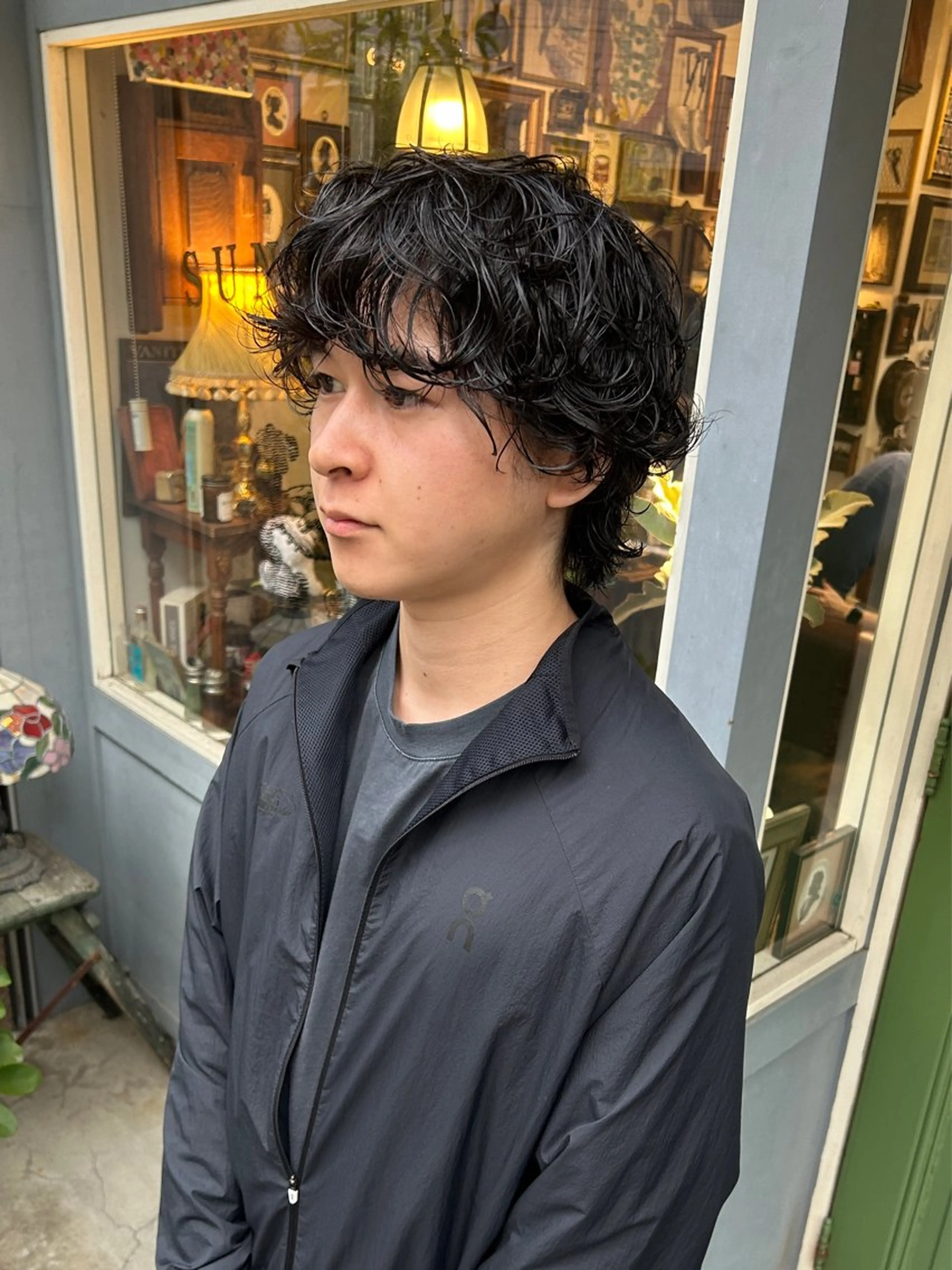 ショート パーマ メンズ カット パーマ 清水千優/パーマ/透 明感カラー/メンズのヘアスタイル