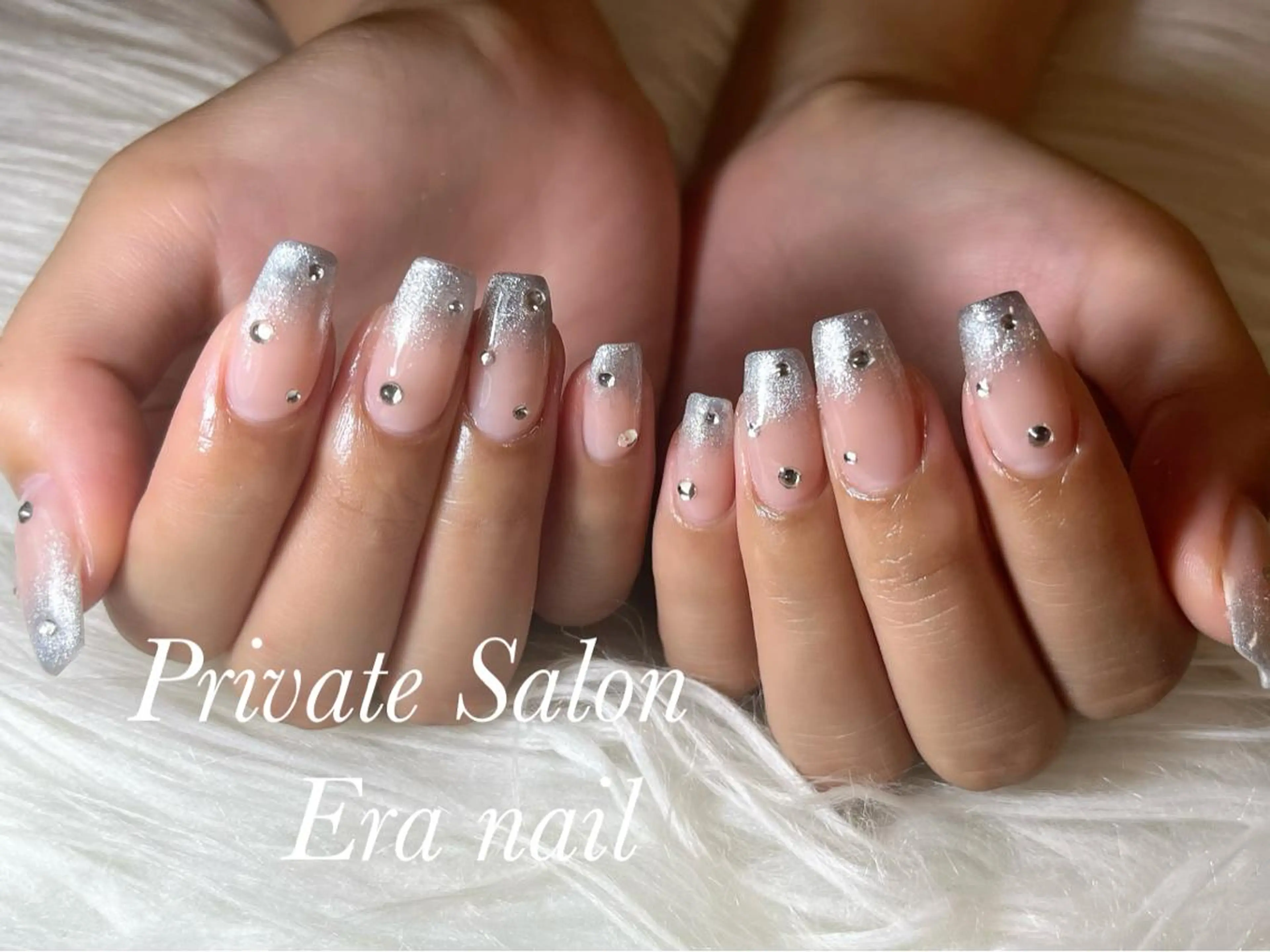 ネイル グラデーション マグネットネイル ストーンネイル Era nailのネイルデザイン