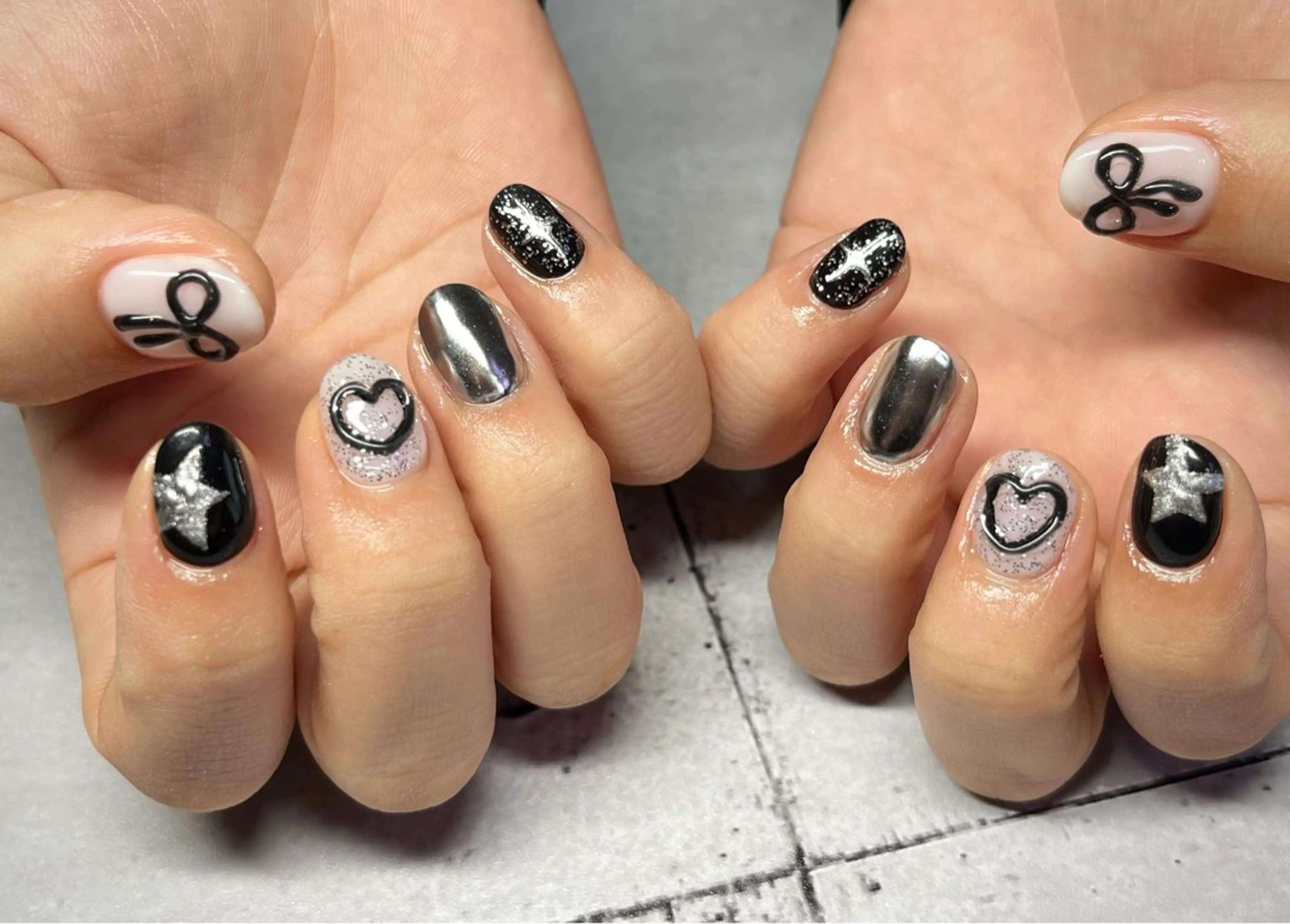 ネイル アートネイル クリアネイル ぷっくりネイル ハンドネイル まり りぃ〜んのネイルデザイン