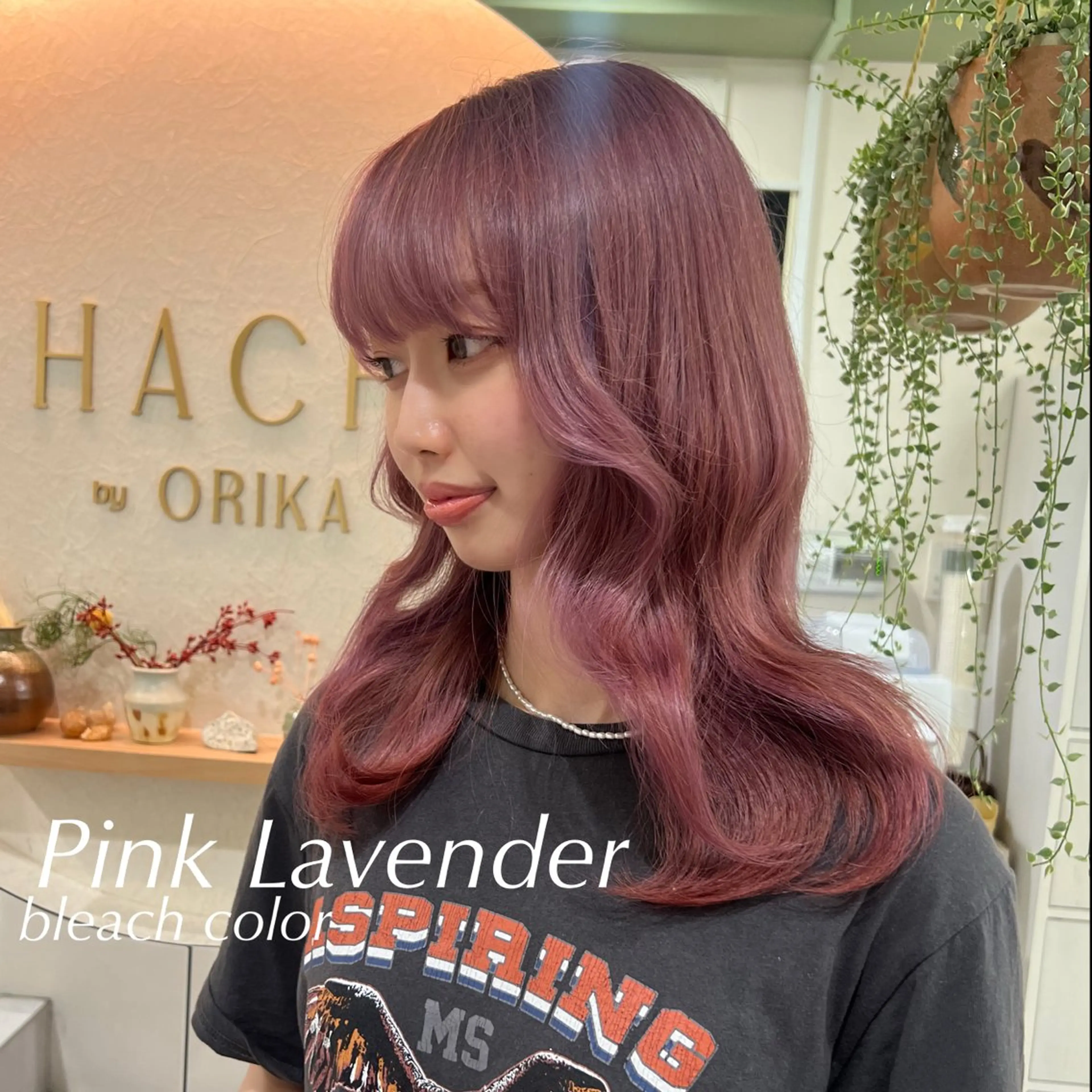 セミロング ピンクラベンダー 韓国透明感カラー 🫧SHIHO🫧のヘアスタイル