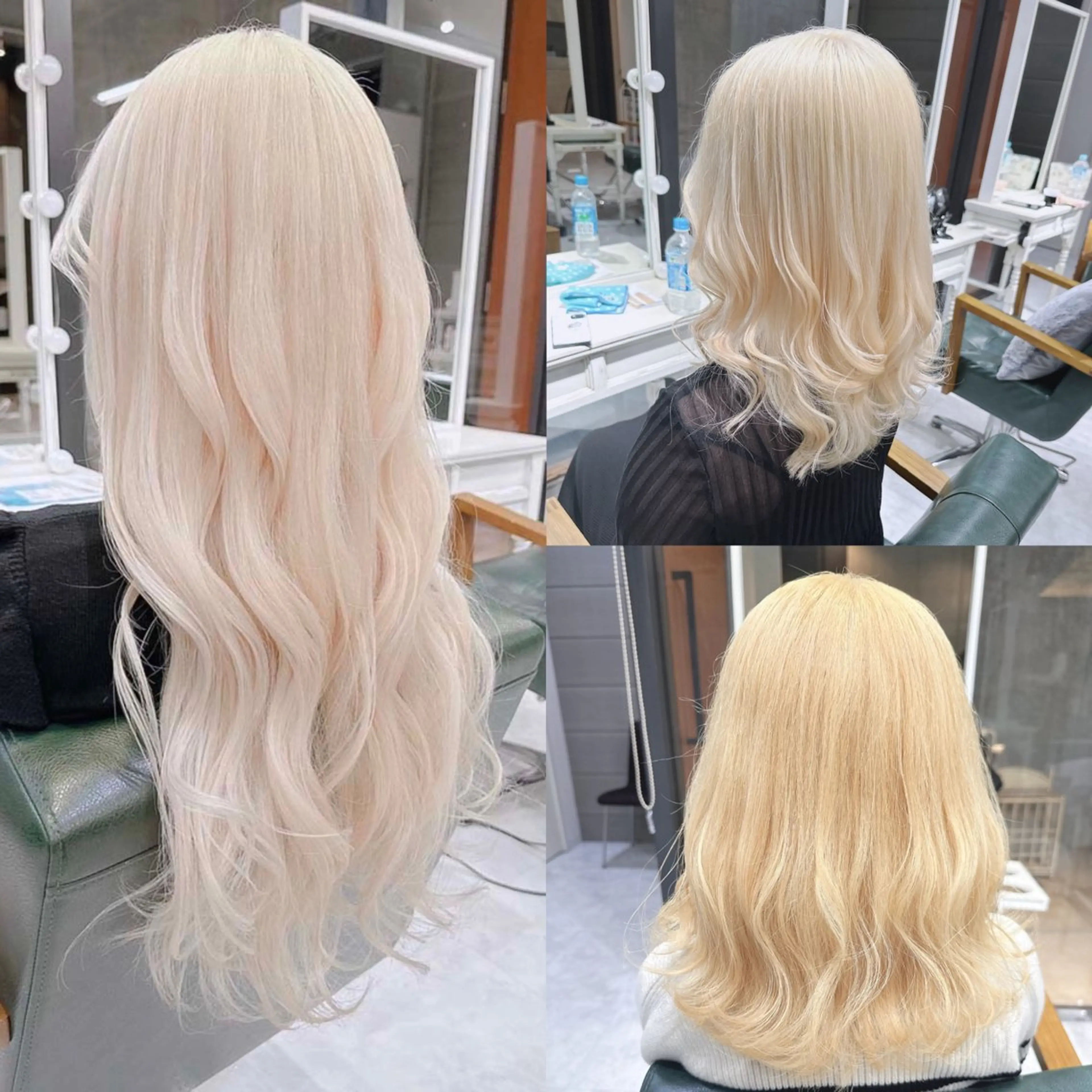 セミロング カラー ブリーチ 抜きっぱなしブロンド ブロンド ハイトーンカラー 𝐑𝐈𝐍𝐊𝐀 🐷🖤のヘアスタイル