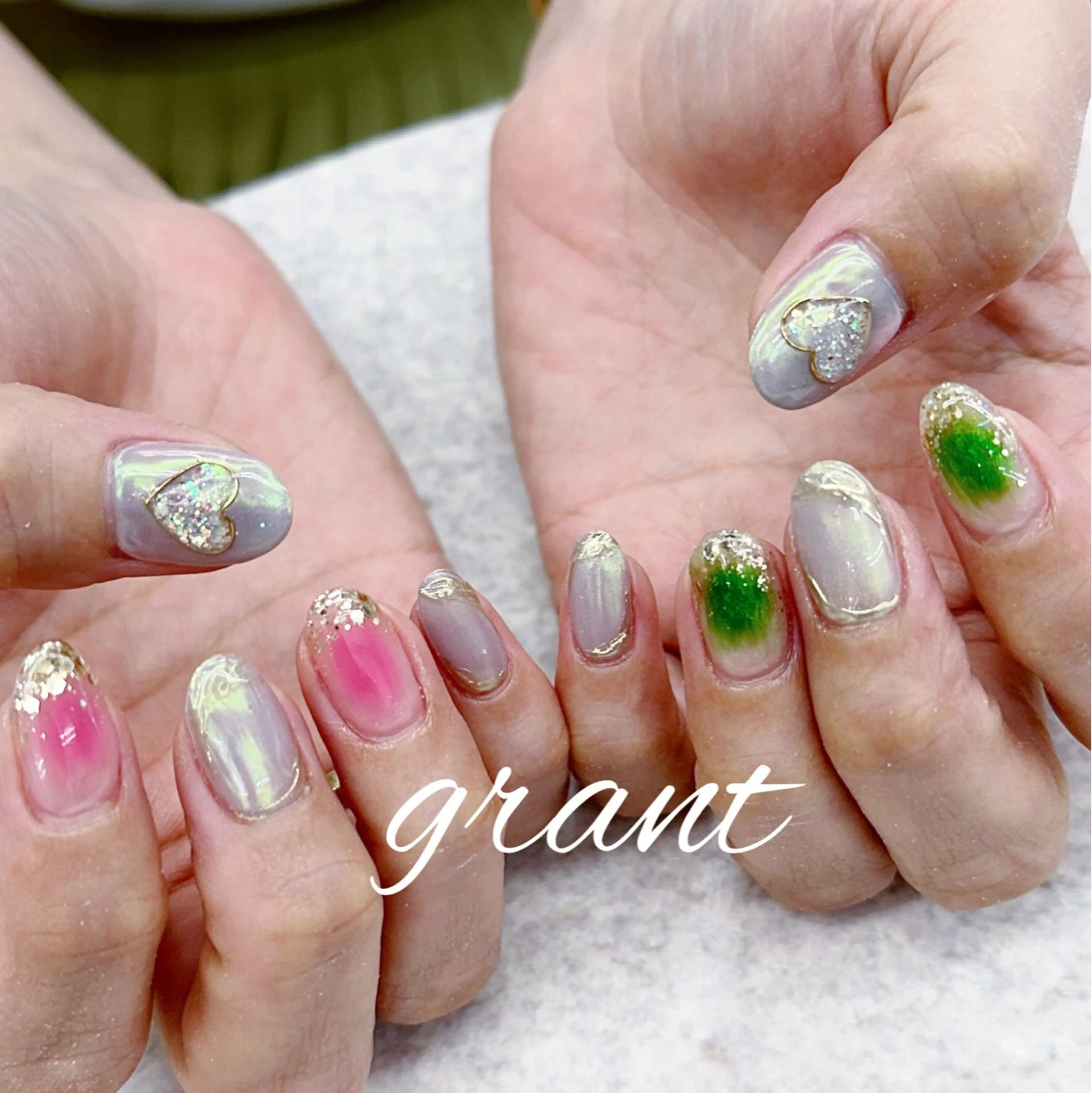 ネイル チークネイル ミラーネイル nail salon grant所属・nailsalon grantのネイルデザイン