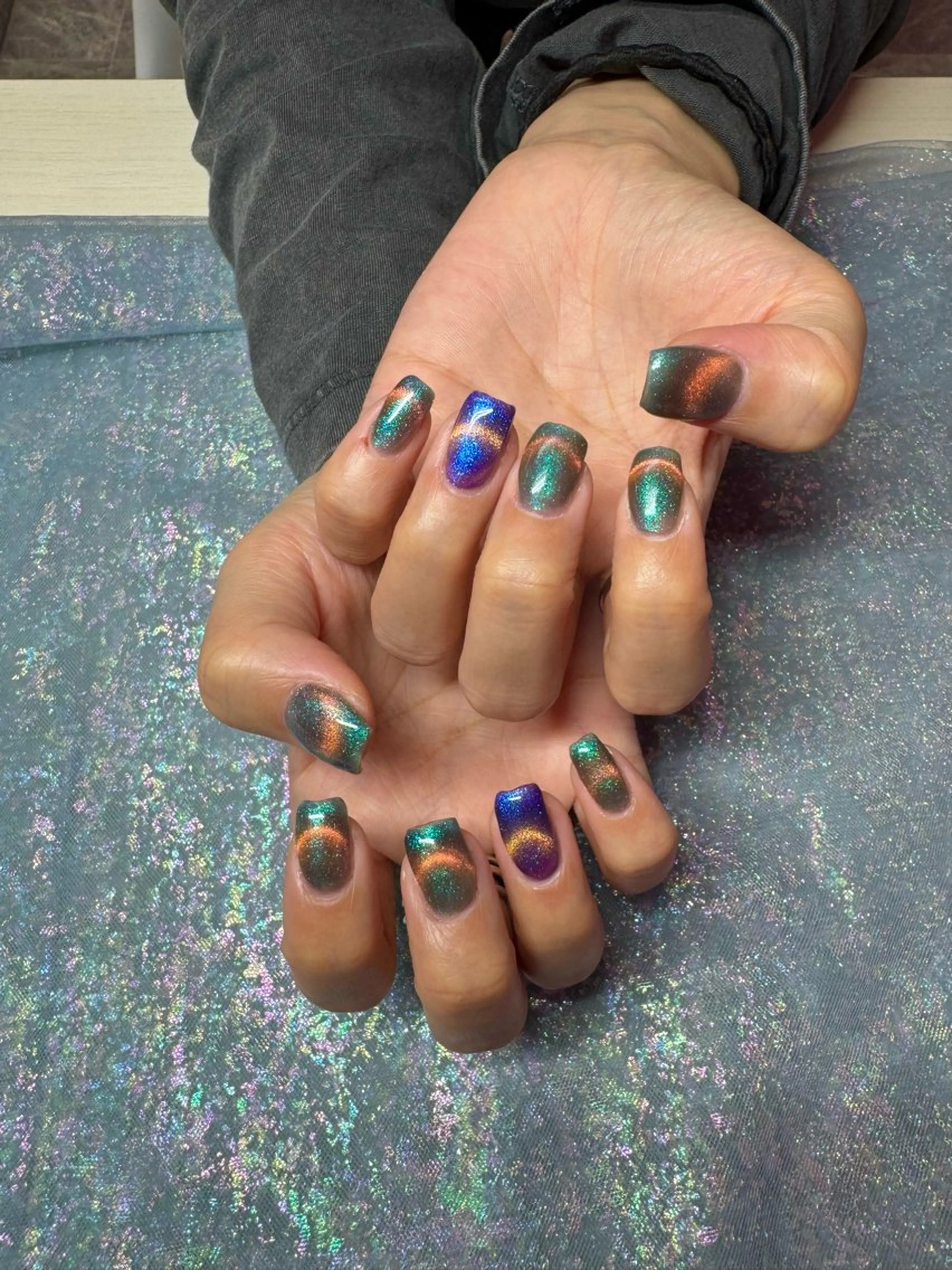 ネイル フレンチネイル マグネットネイル nail spaß所属・WAKALU .のネイルデザイン