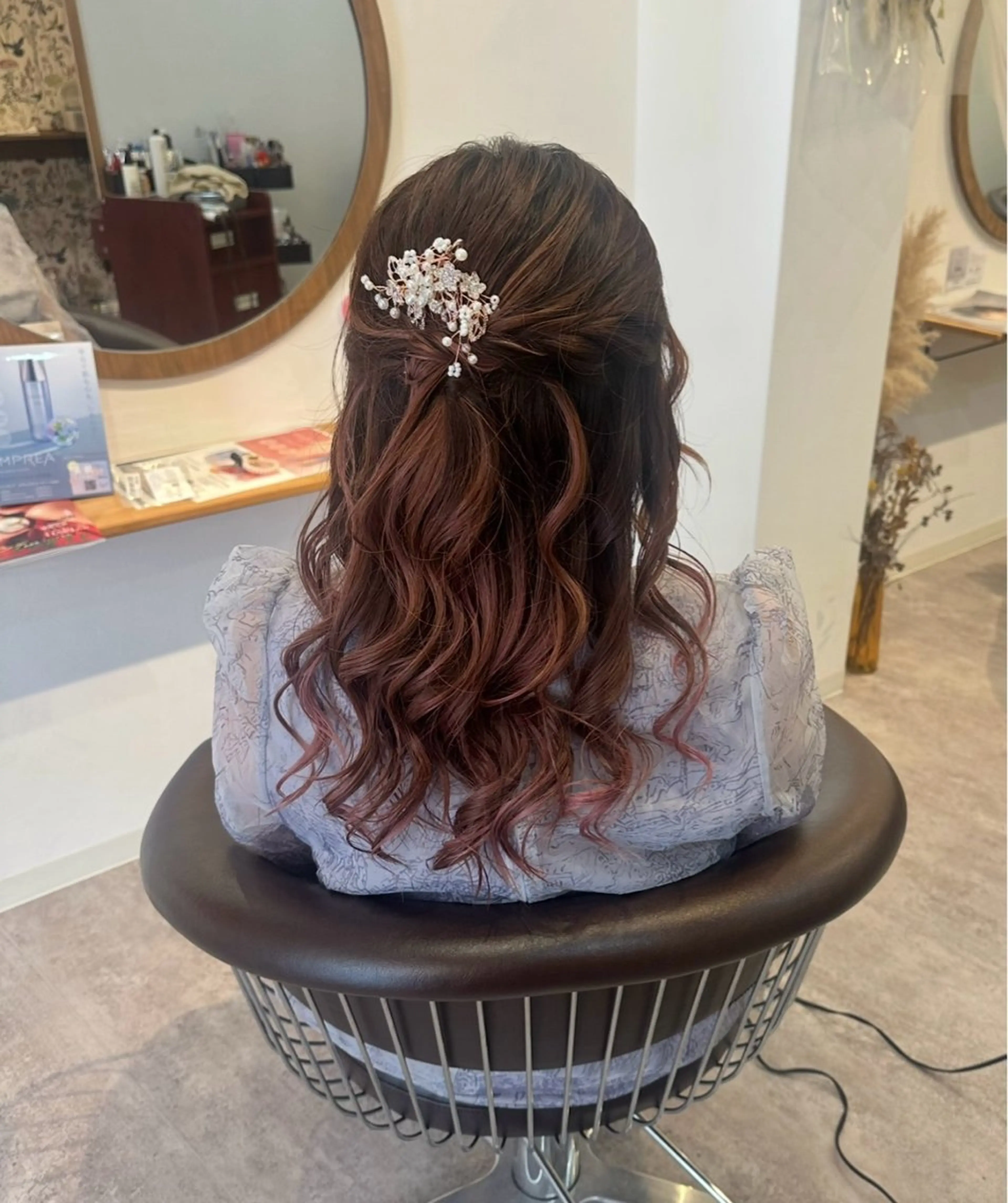 ロング ヘアアレンジ ハーフアップ 結婚式・ブライダル nabi所属・梅田 薫のヘアスタイル