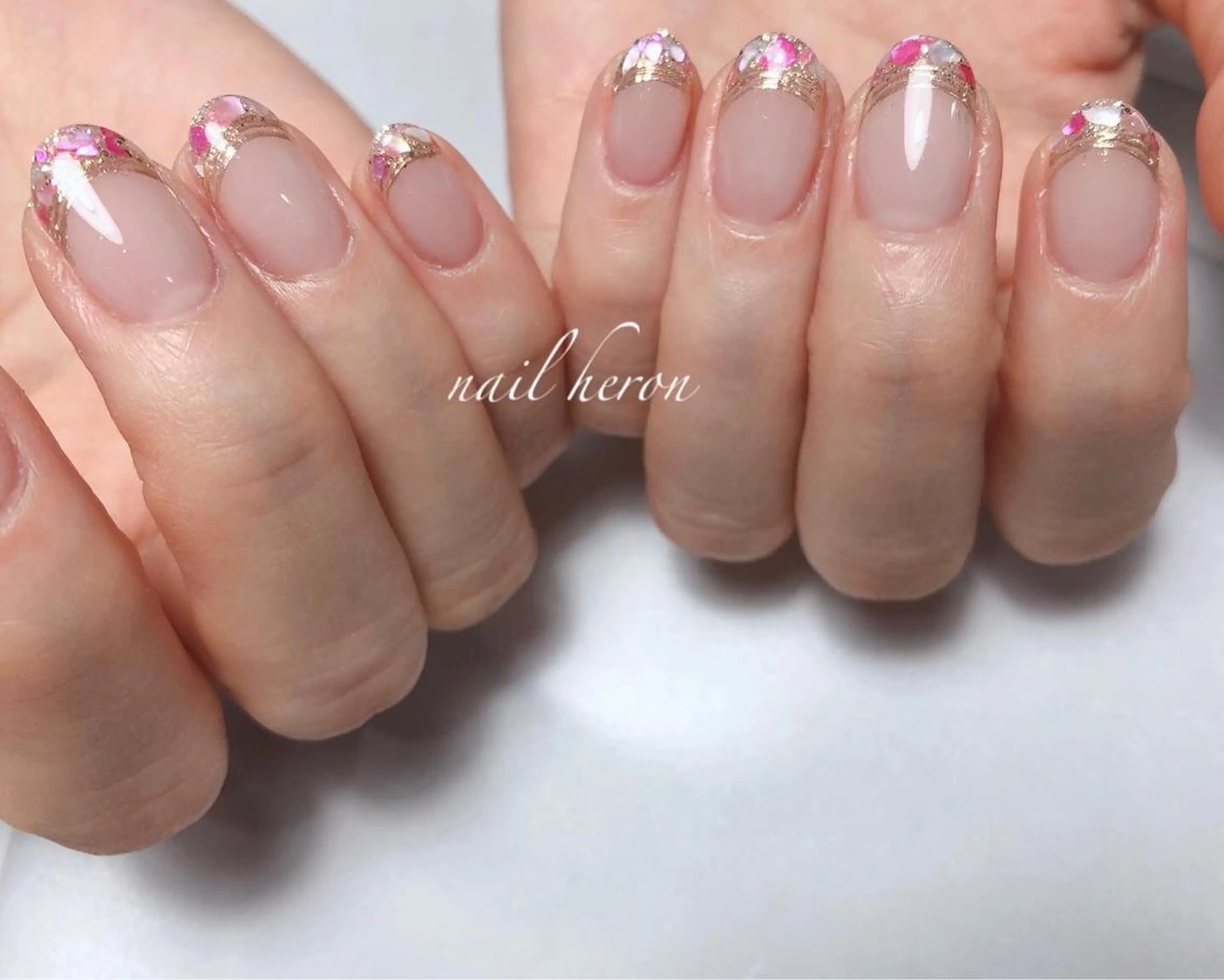 ネイル フレンチネイル ハンドネイル nail heron所属・saki_ nail heronのネイルデザイン