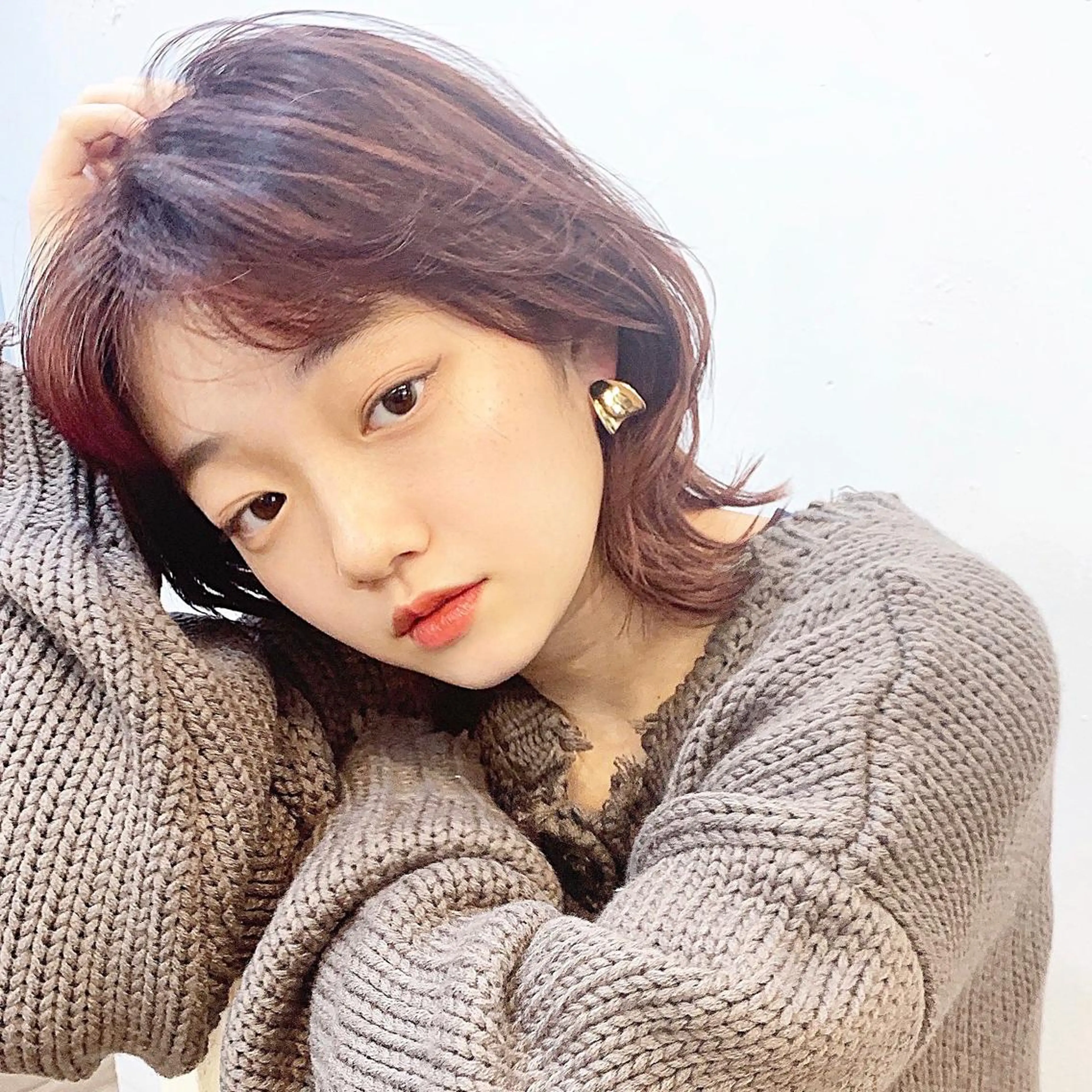 ミディアム カラー くびれヘア 韓国風ヘア Sana / 韓国ヘア / カラーのヘアスタイル