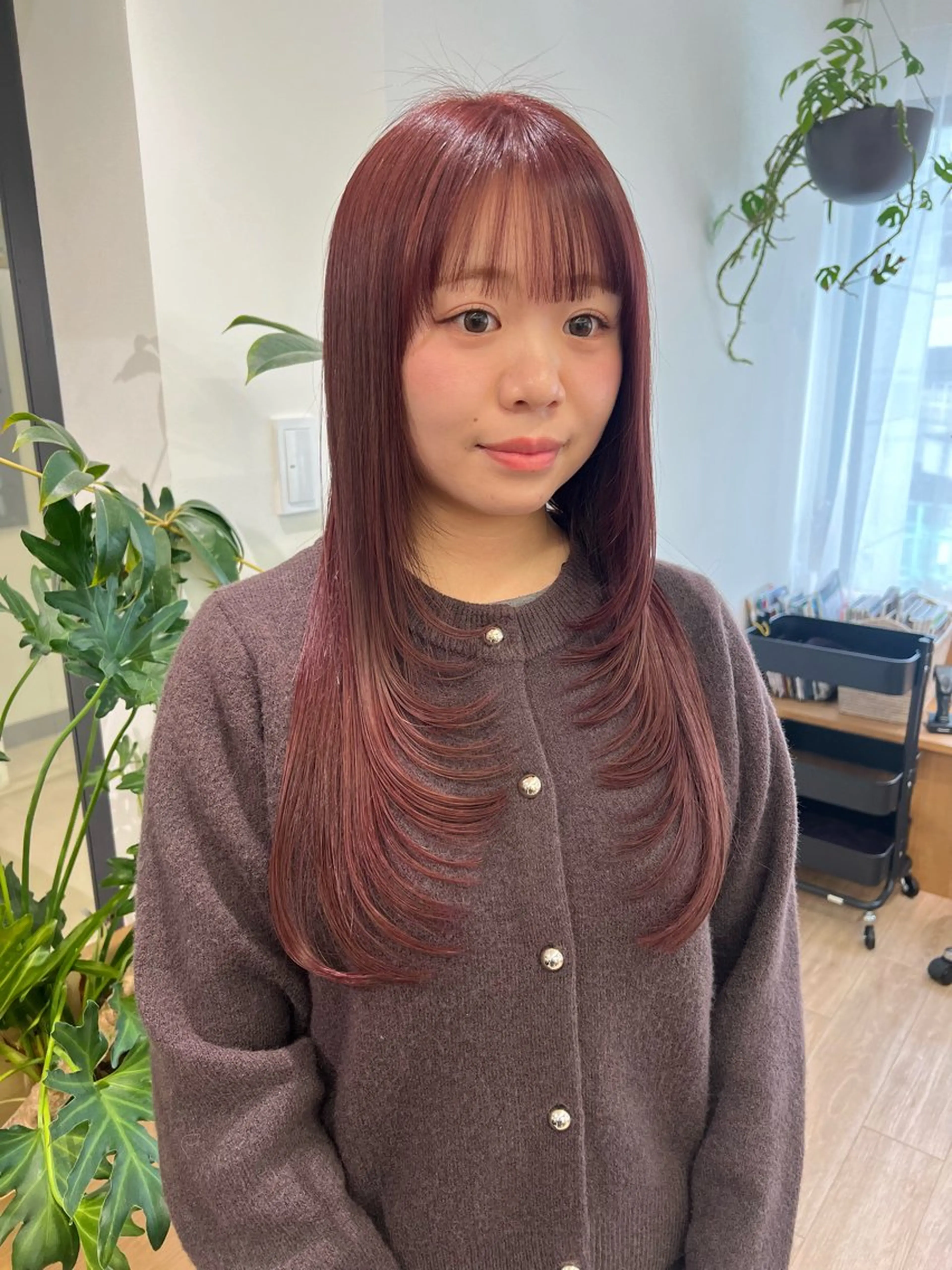 ロング カラー カット ヘアカラー トリートメント 艶ベージュ/オリーブ カラー🫒airiのヘアスタイル