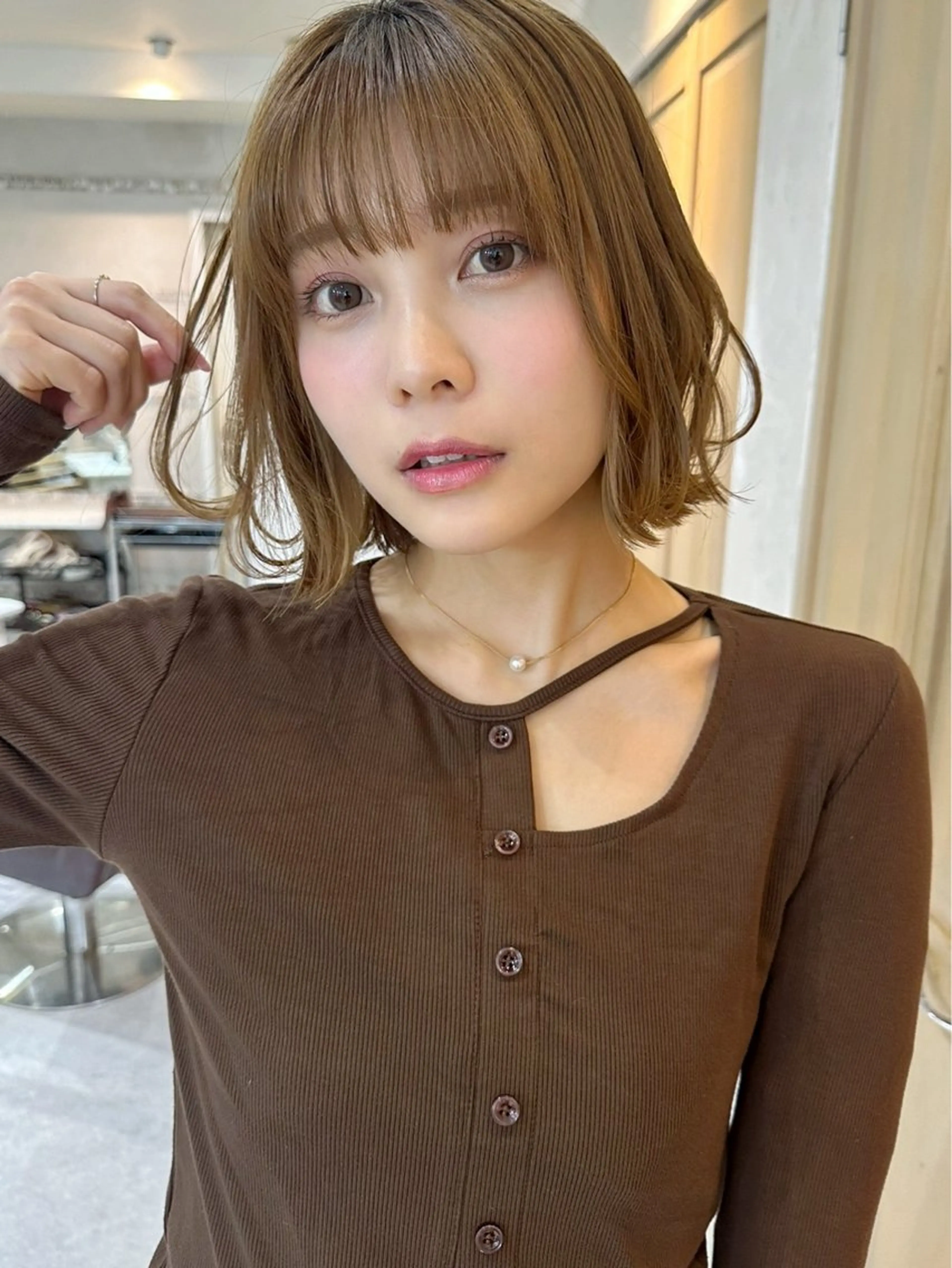 ミディアム ボブ レイヤーカット カット ヘアカラー トリートメント 似合わせヘア/ボブ/ ミディアム/Takaのヘアスタイル