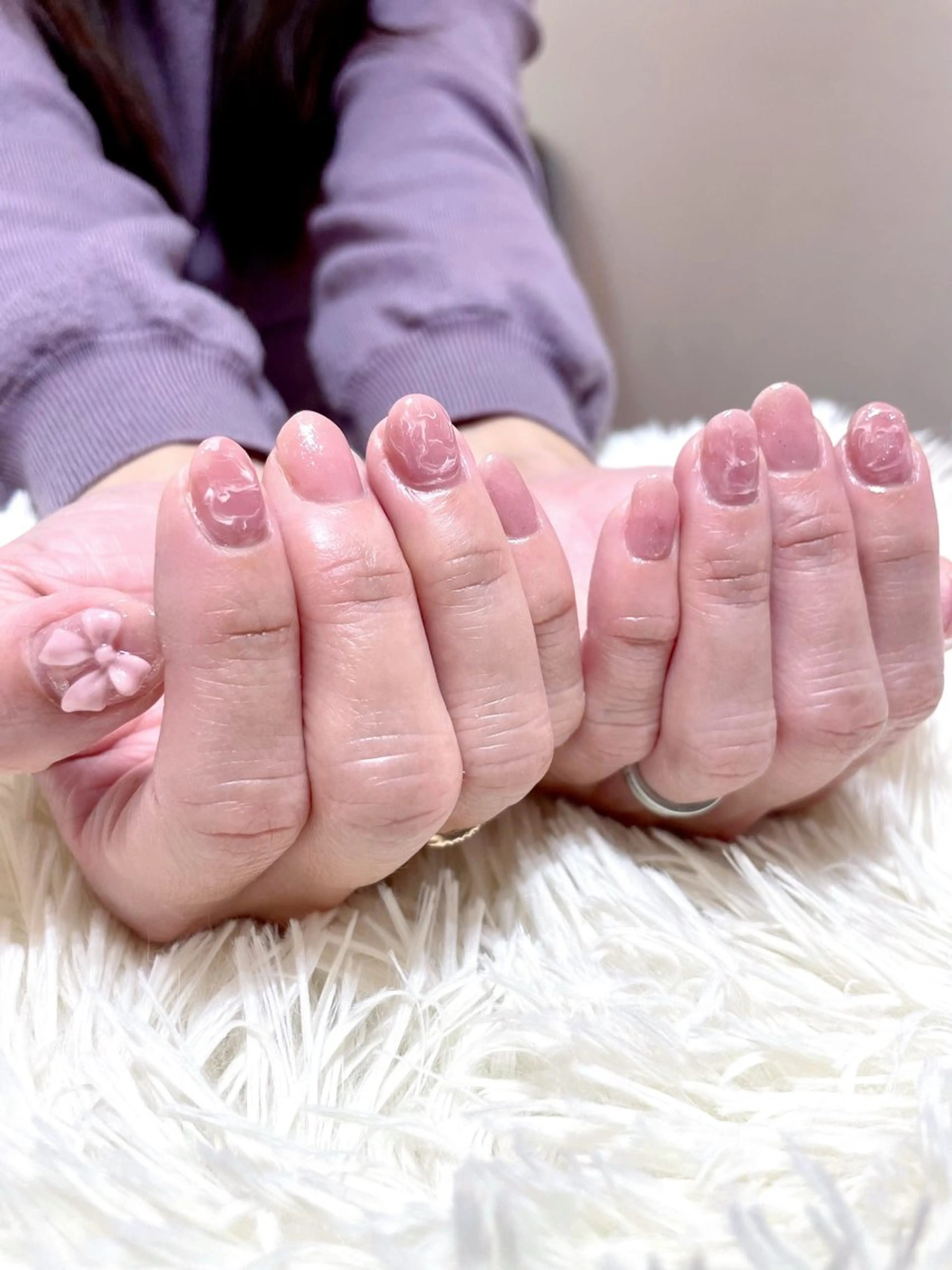 ネイル ピンク リボン feel.a ‎もえ‎のネイルデザイン