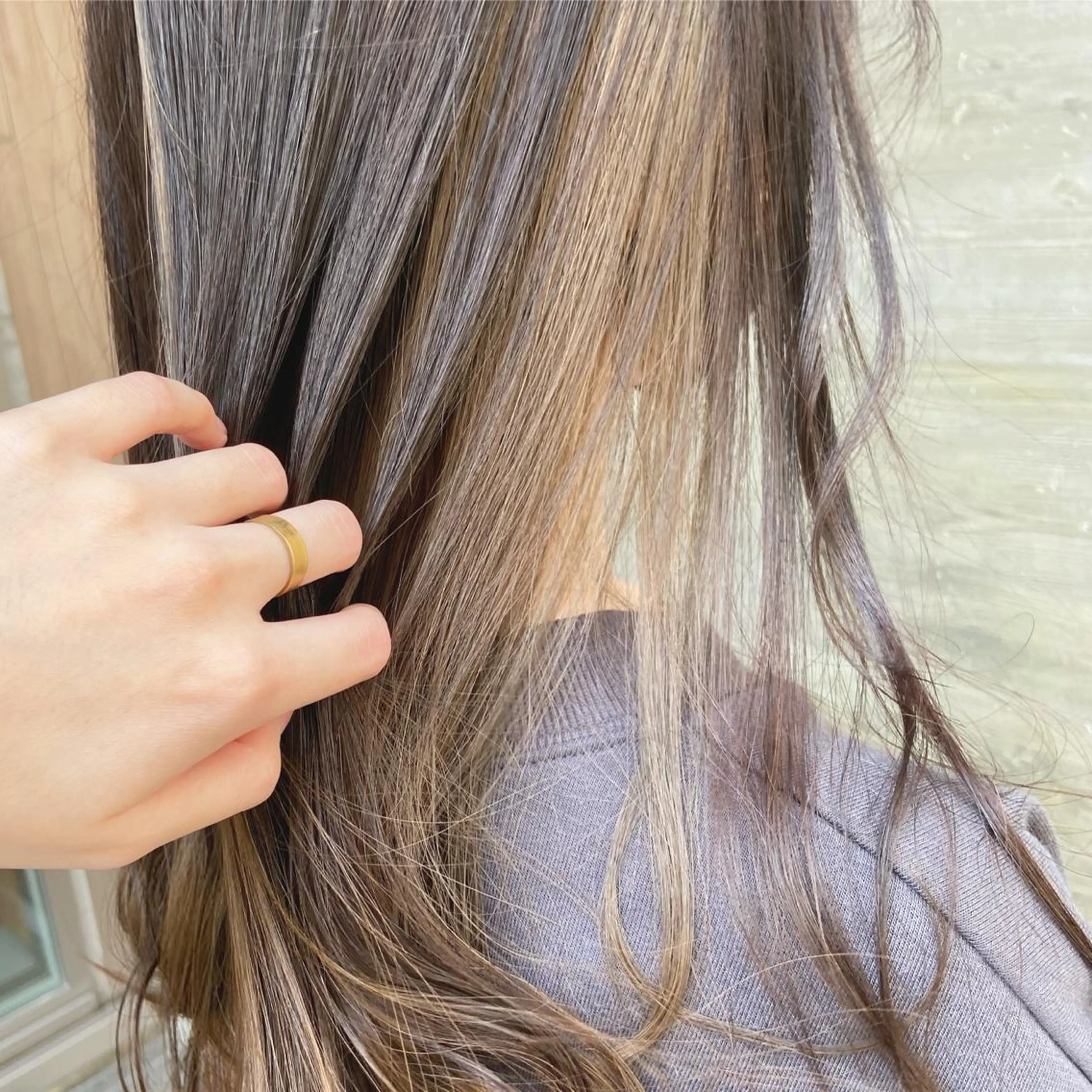 セミロング カラー ベージュカラー ミルクティーベージュ 暗髪/艶髪/Ono .のヘアスタイル