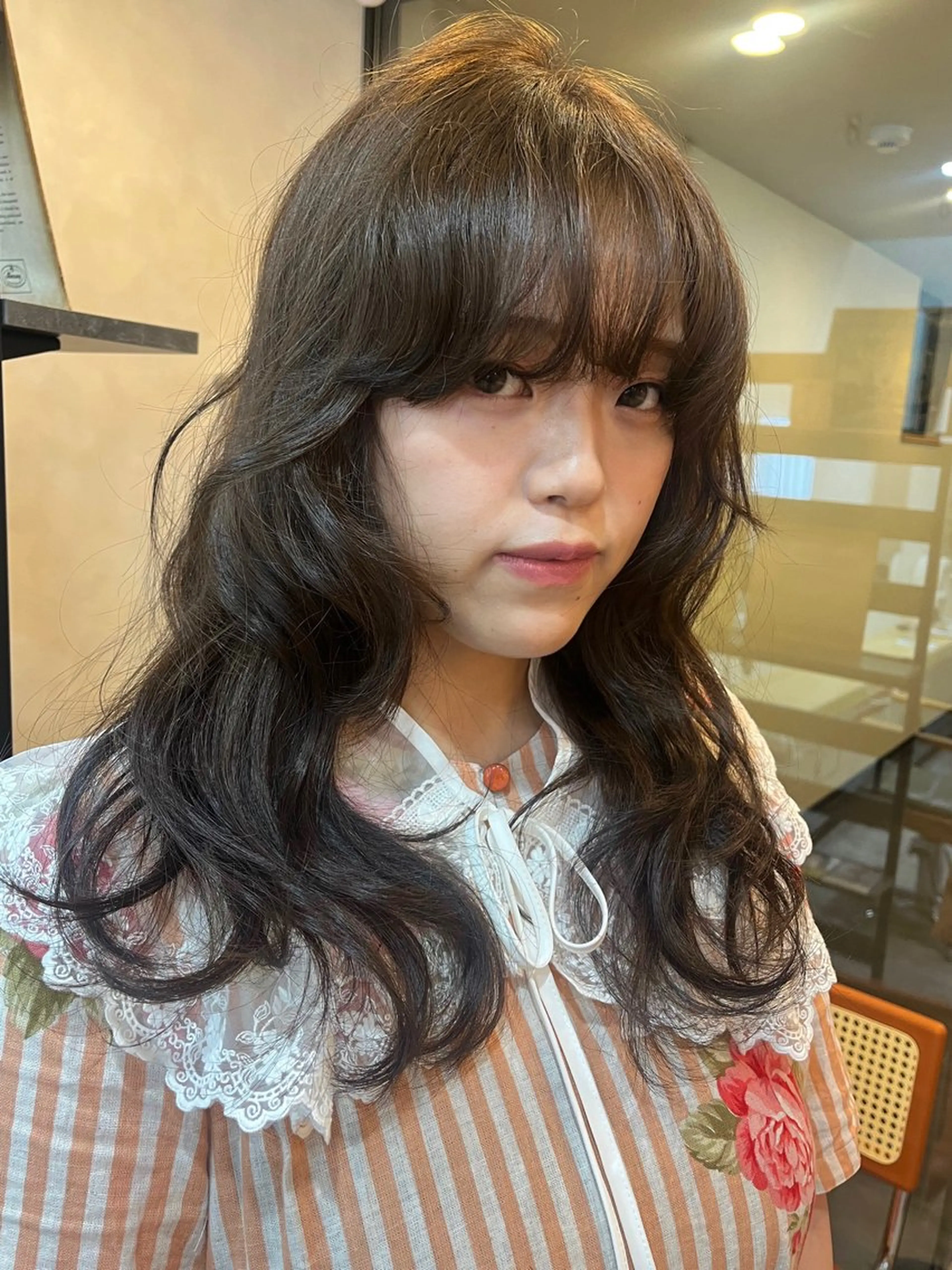 ロング ヘアカラー トリートメント レイヤー/暖色/ 髪質改善/永礼芳果のヘアスタイル