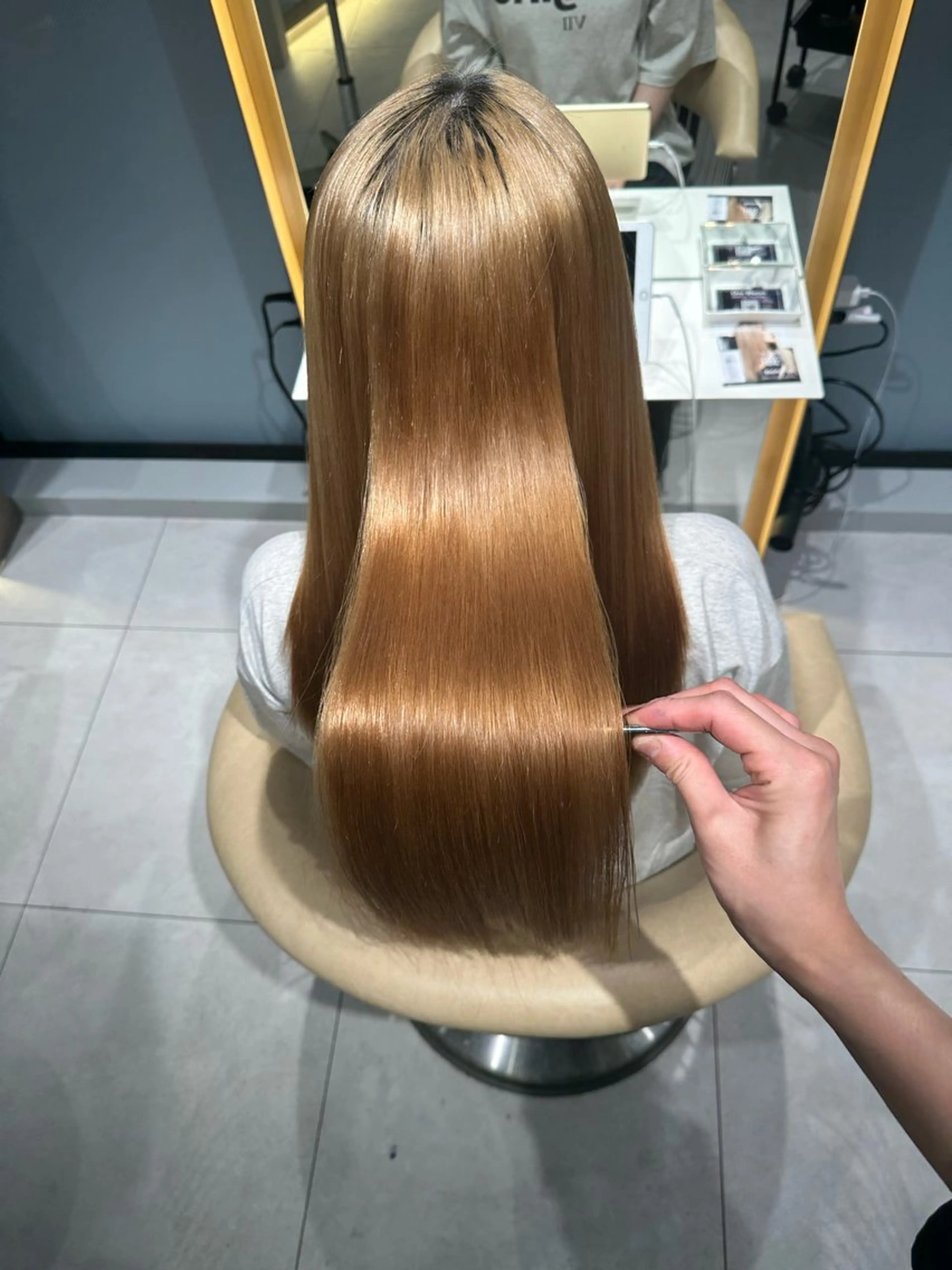 ロング パーマ 縮毛矯正 トリートメント 《髪質改善✖️オリー ブ🧸》小嶋拓也のヘアスタイル