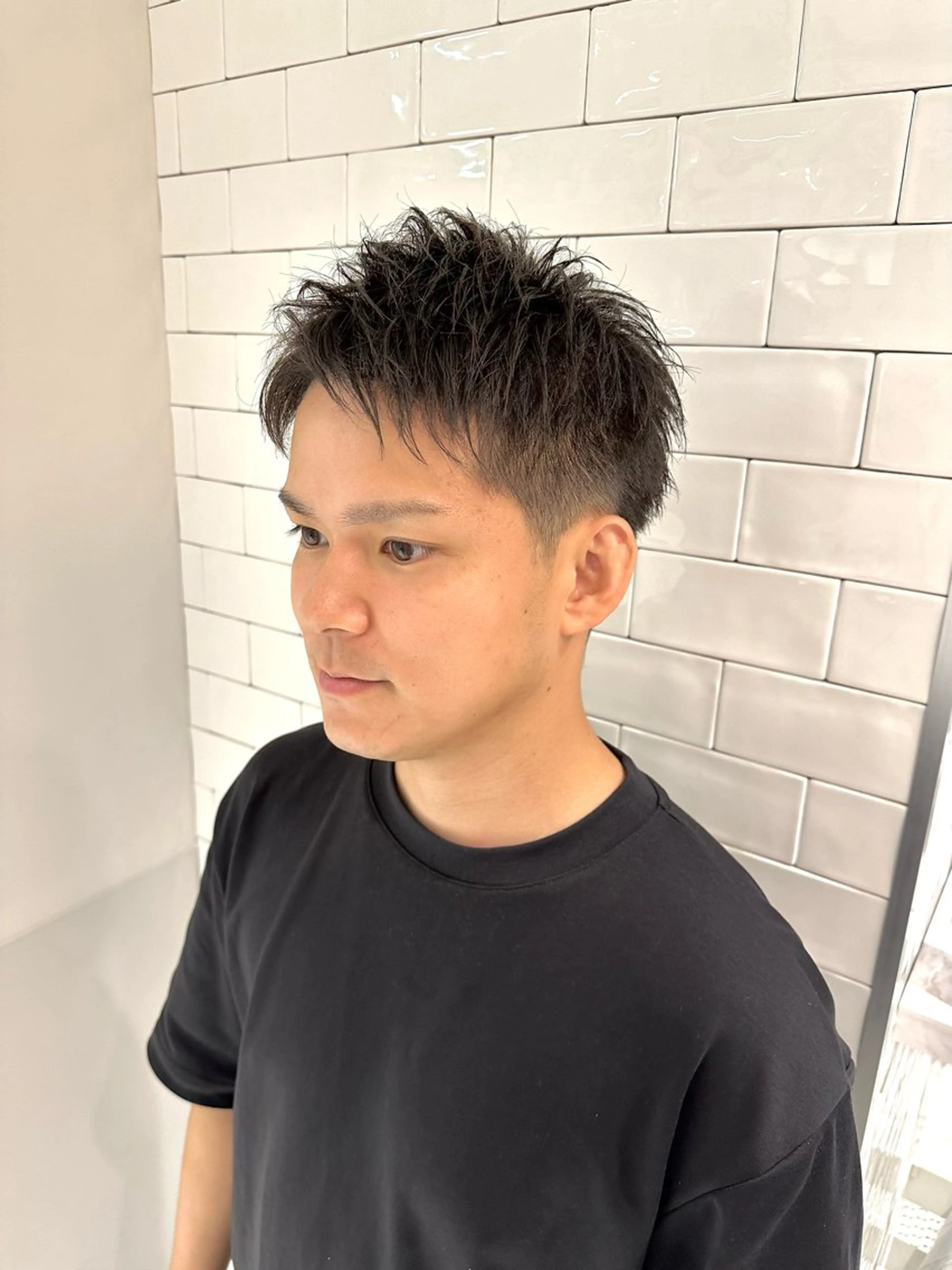 ショート メンズ アップバング ツーブロック 刈り上げ ショートヘア カット SALOWIN大宮 /KYOHEI✂️のヘアスタイル