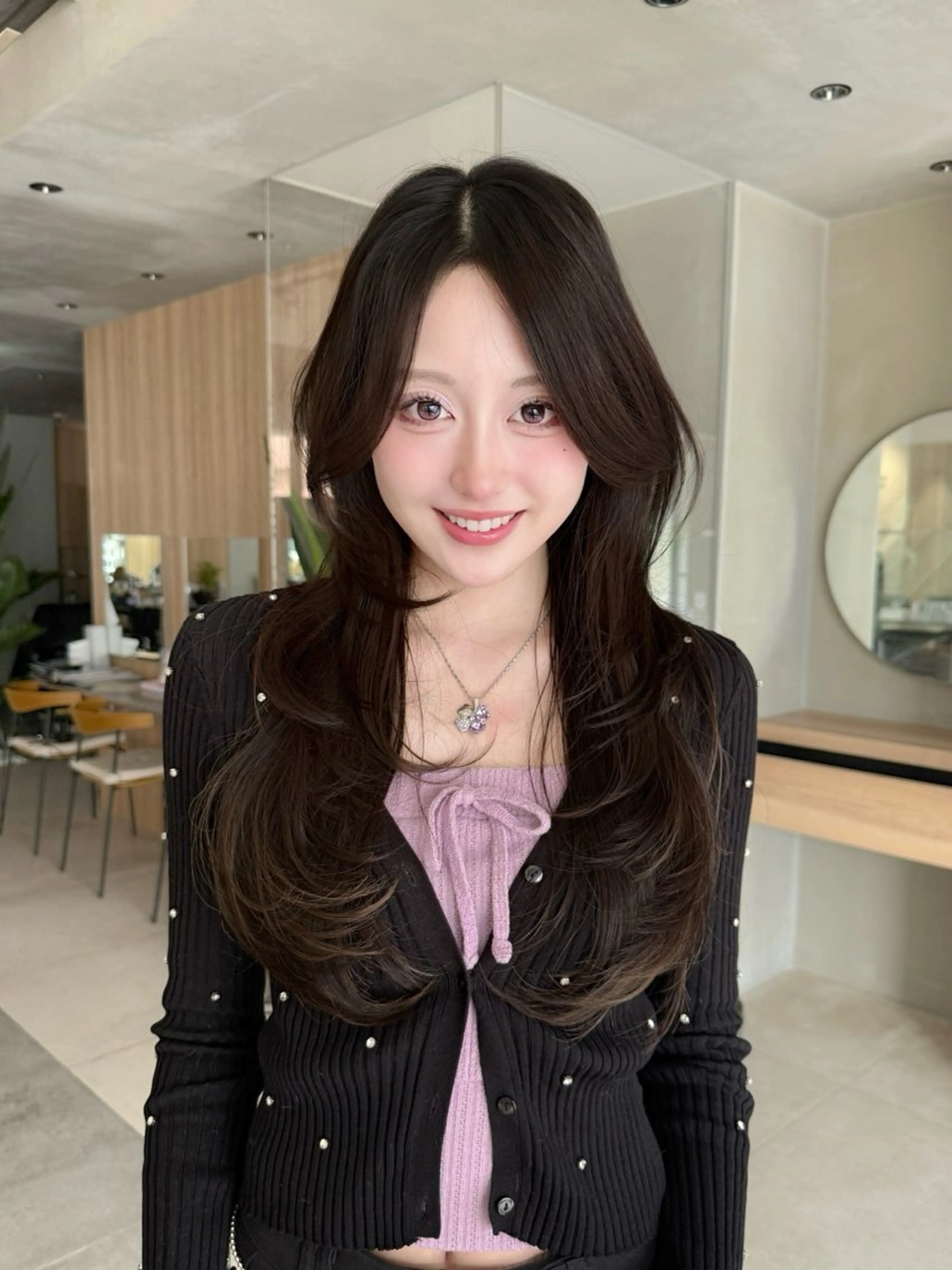 ロング カット ヘアカラー トリートメント 💓ロング韓国ヘア ~Kirara💓のヘアスタイル