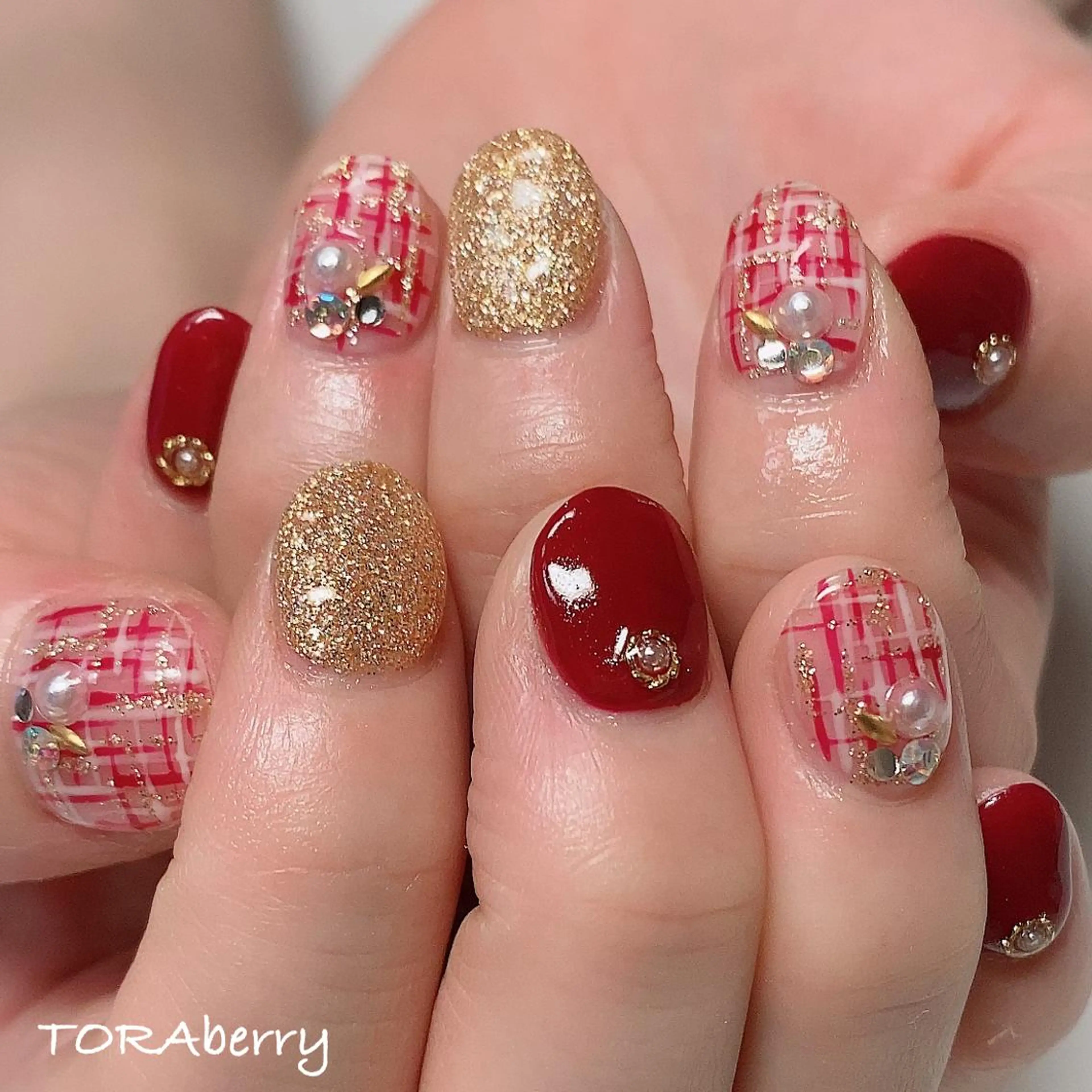 ネイル ツイードネイル ハンドネイル ネイリスト なつみのネイルデザイン