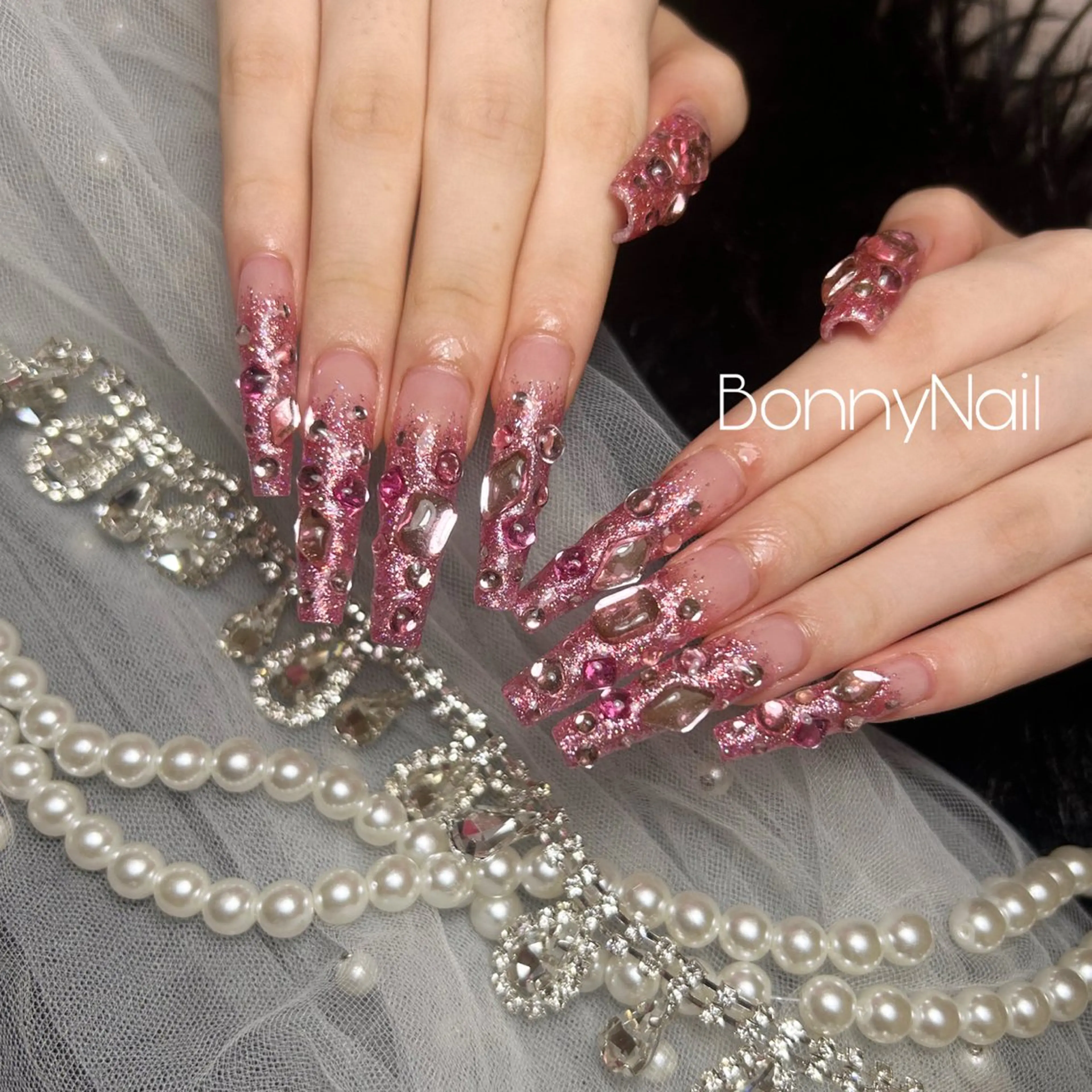 ネイル 長さ出し ネイルチップ ハンドネイル Bonny Nailのネイルデザイン