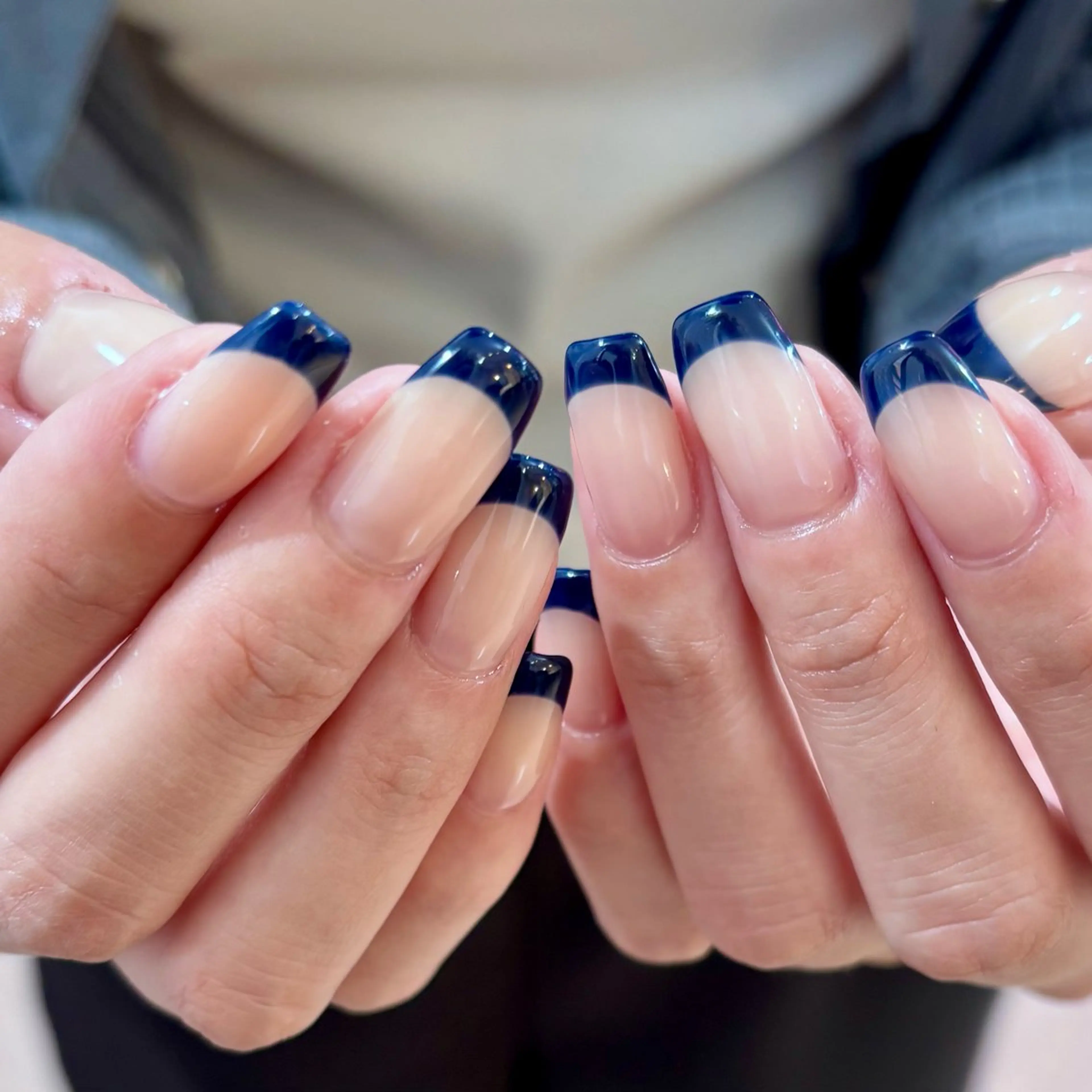 ネイル フレンチネイル ネイビー CLALA Makoのネイルデザイン