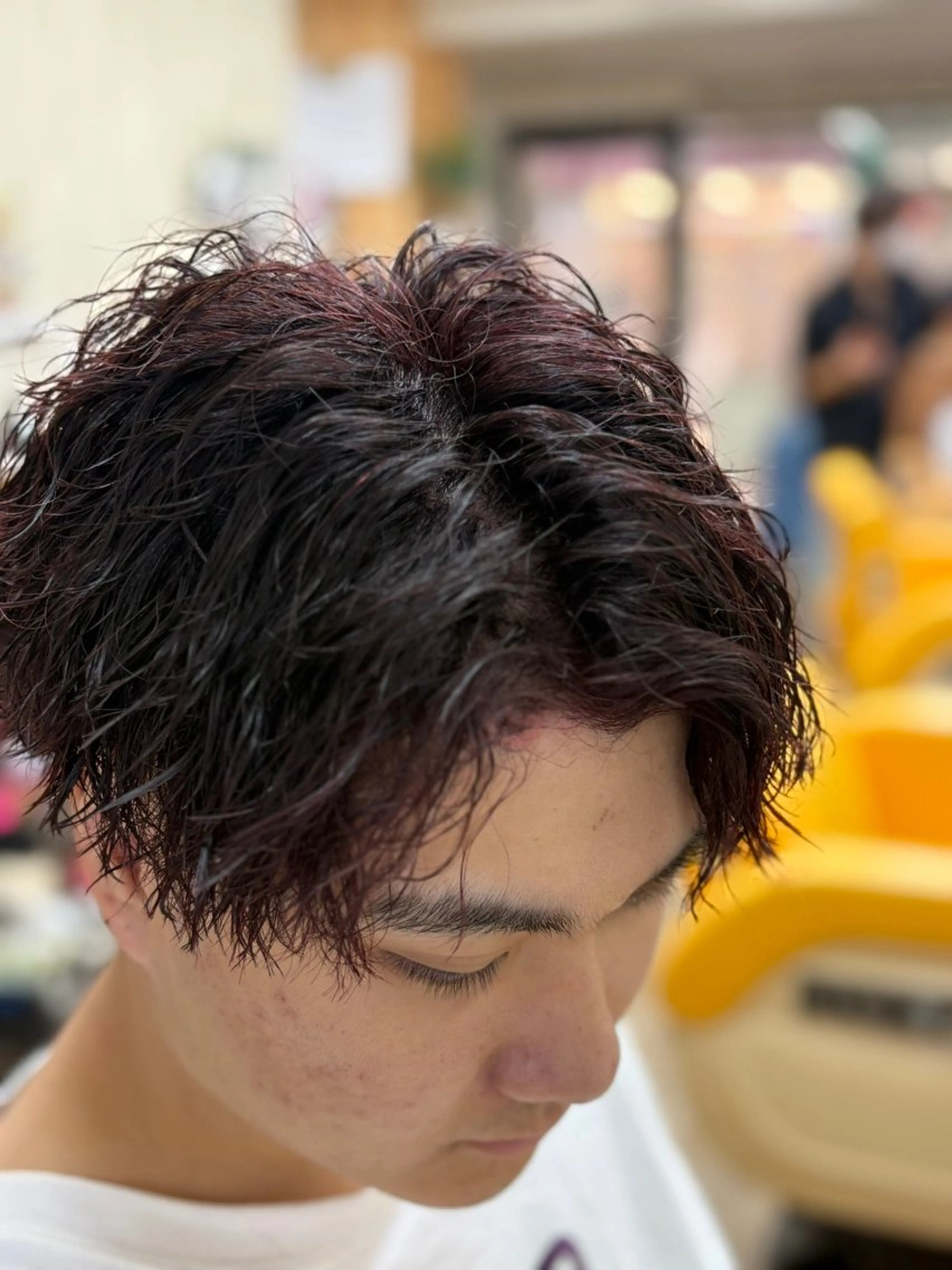 メンズカット＋ハイライト＋パーマの写真