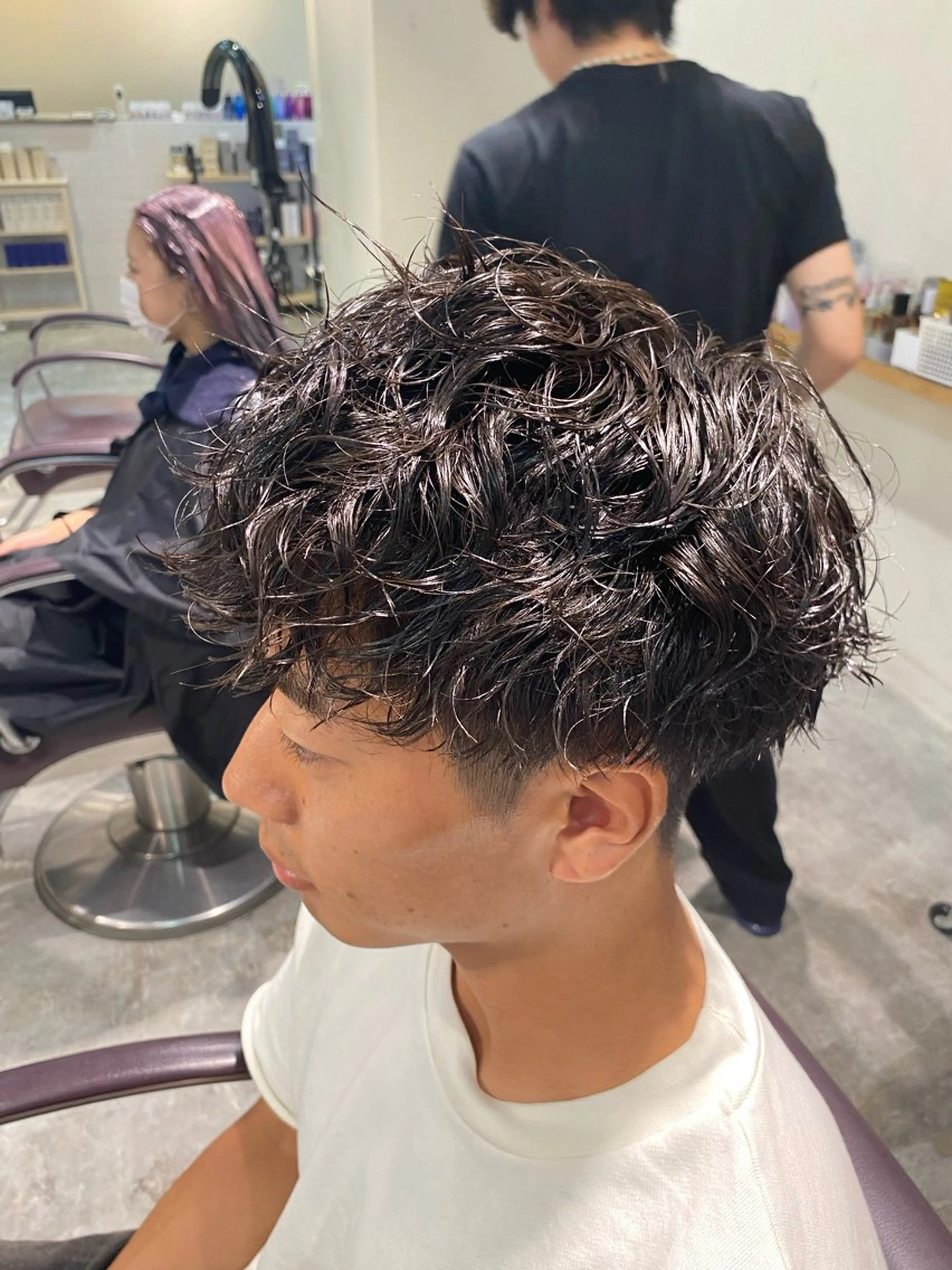 ショート パーマ メンズ カット パーマ パーマ特化/フェザー パーマシャドウ/真生のヘアスタイル